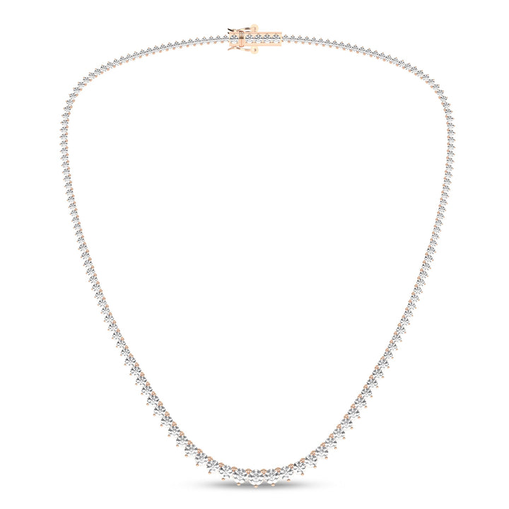 3 - Prong Graduated Riviera Necklace (Round) - Oz's Jewelers by The Hickory Jewelry Company