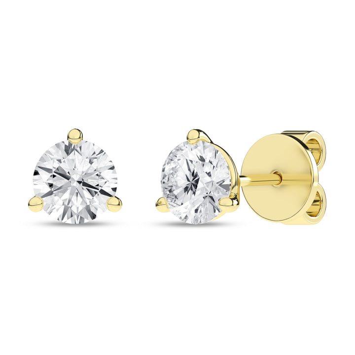 3 - Prong Martini Solitaire Stud Earrings (Round) - Oz's Jewelers by The Hickory Jewelry Company