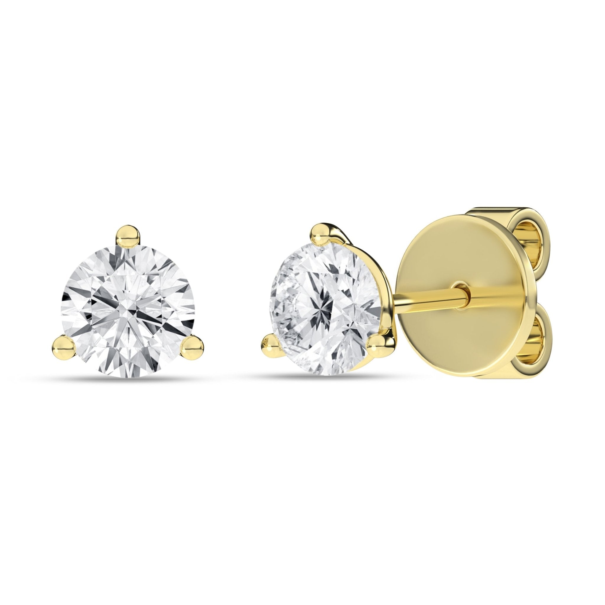 3 - Prong Martini Solitaire Stud Earrings (Round) - Oz's Jewelers by The Hickory Jewelry Company