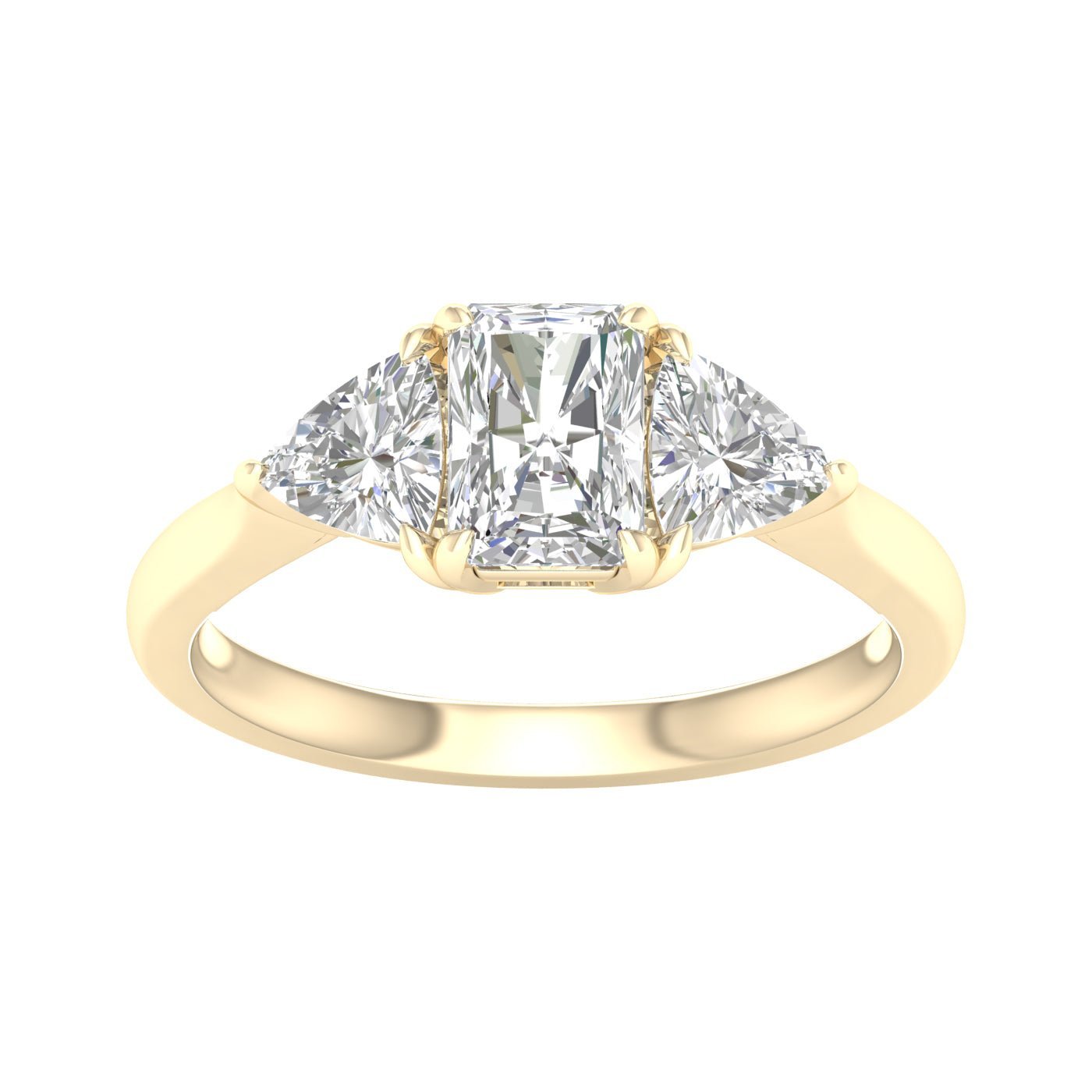 3 - Stone Ring (Radiant+Trillion) - Oz's Jewelers by The Hickory Jewelry Company