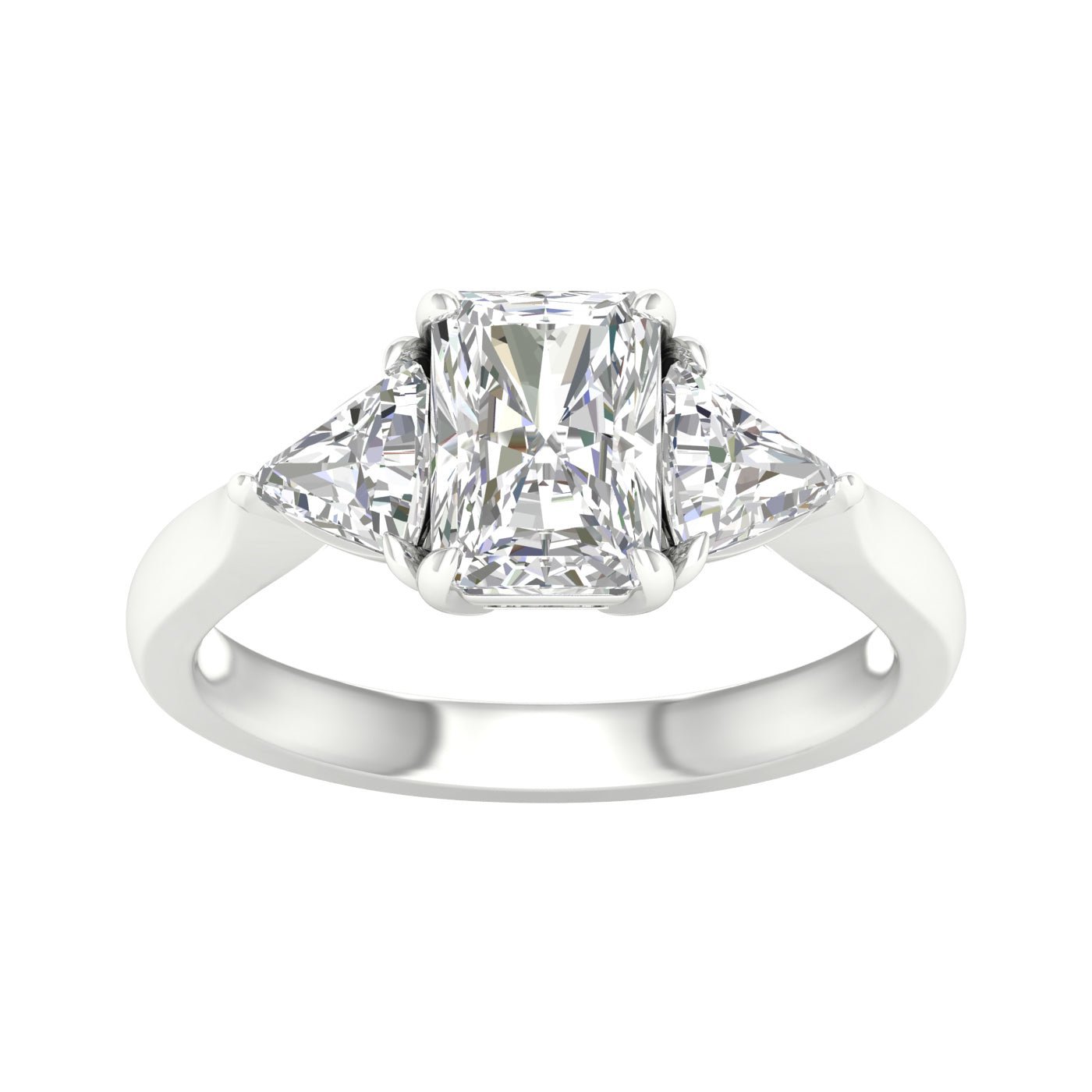 3 - Stone Ring (Radiant+Trillion) - Oz's Jewelers by The Hickory Jewelry Company