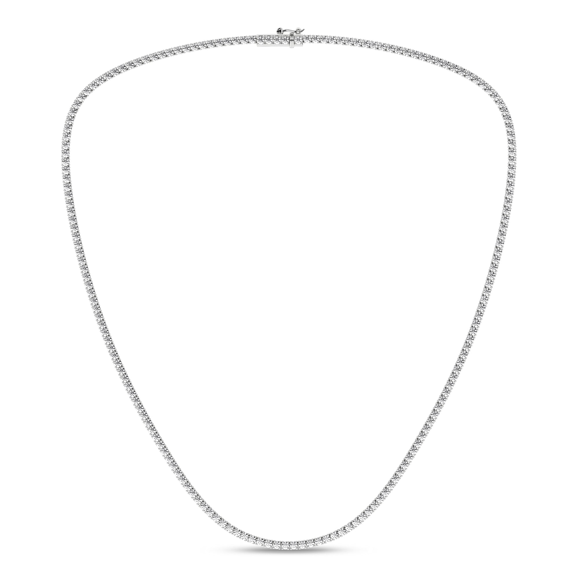 4 - Prong Straight - Line Tennis Necklace (Round) - Oz's Jewelers by The Hickory Jewelry Company