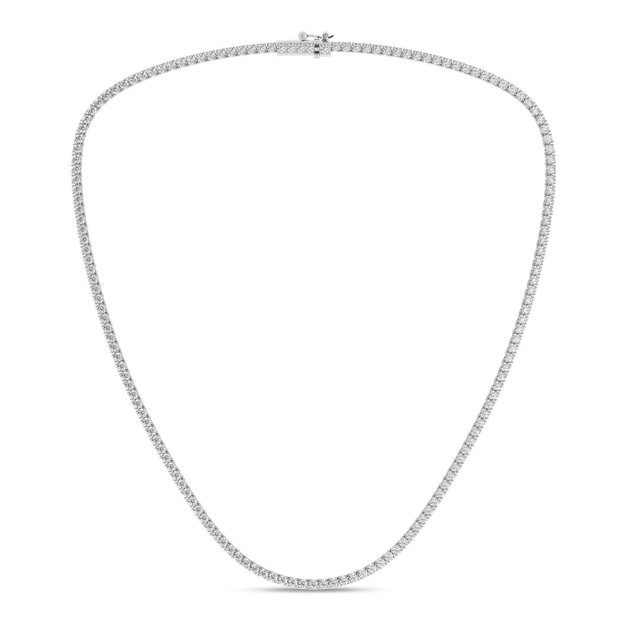 4 - Prong Straight - Line Tennis Necklace (Round) - Oz's Jewelers by The Hickory Jewelry Company