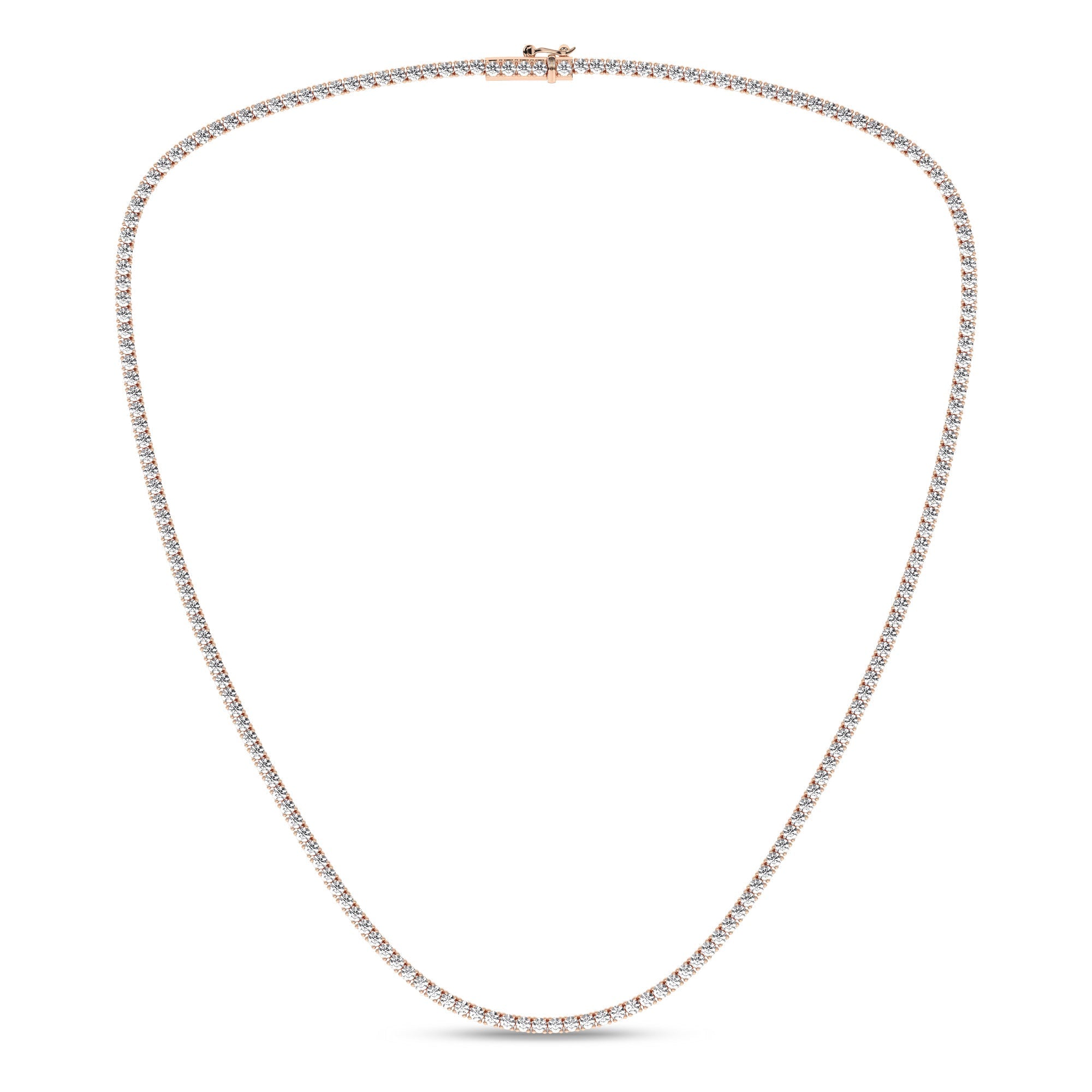 4 - Prong Straight - Line Tennis Necklace (Round) - Oz's Jewelers by The Hickory Jewelry Company