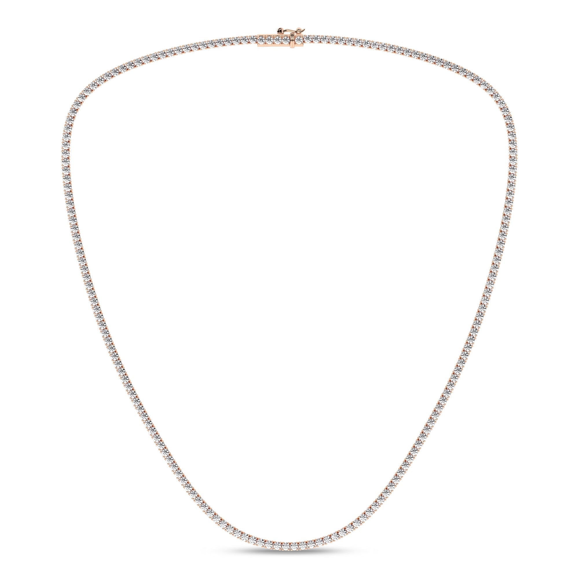 4 - Prong Straight - Line Tennis Necklace (Round) - Oz's Jewelers by The Hickory Jewelry Company