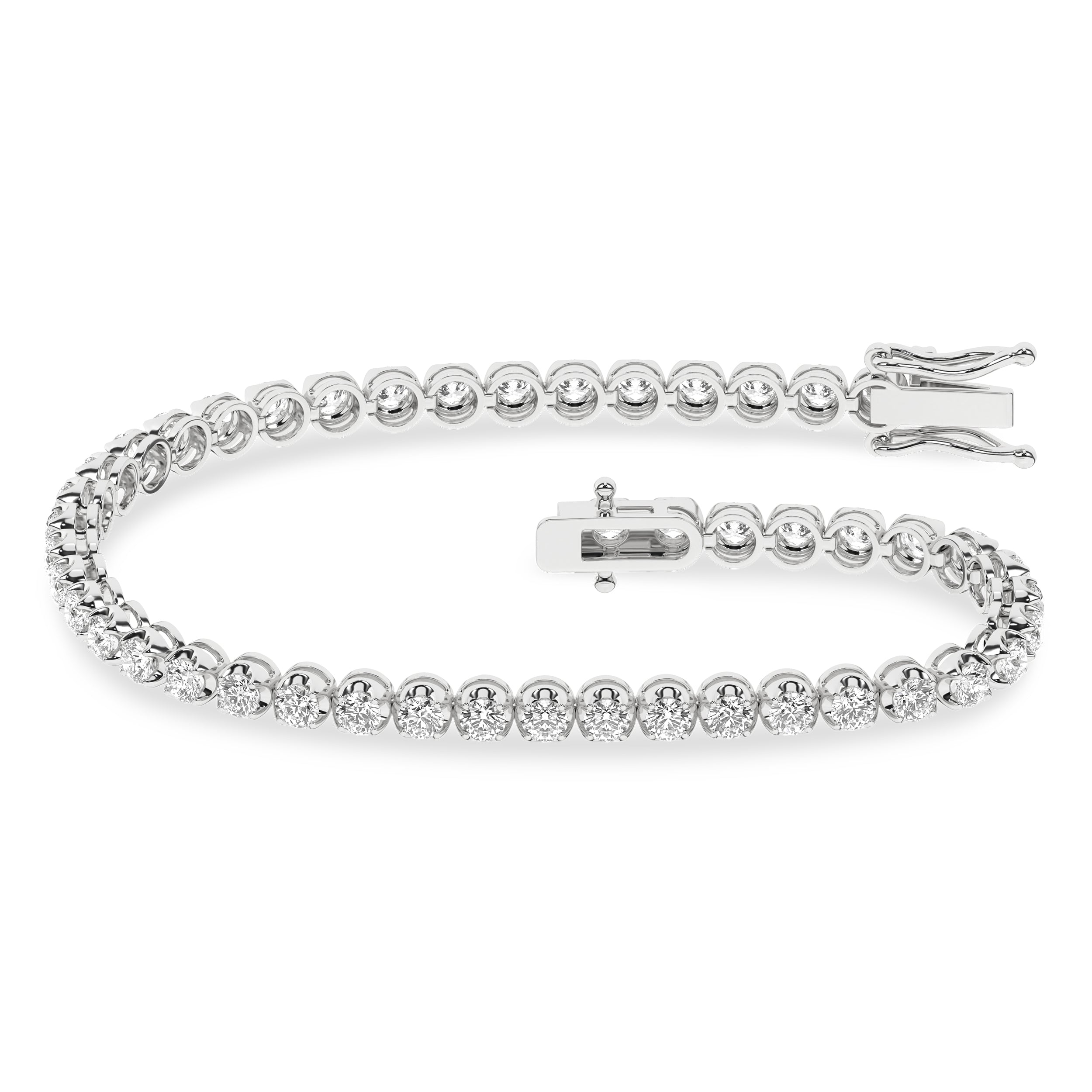 Crown Prong-Tennis Bracelet (Round)