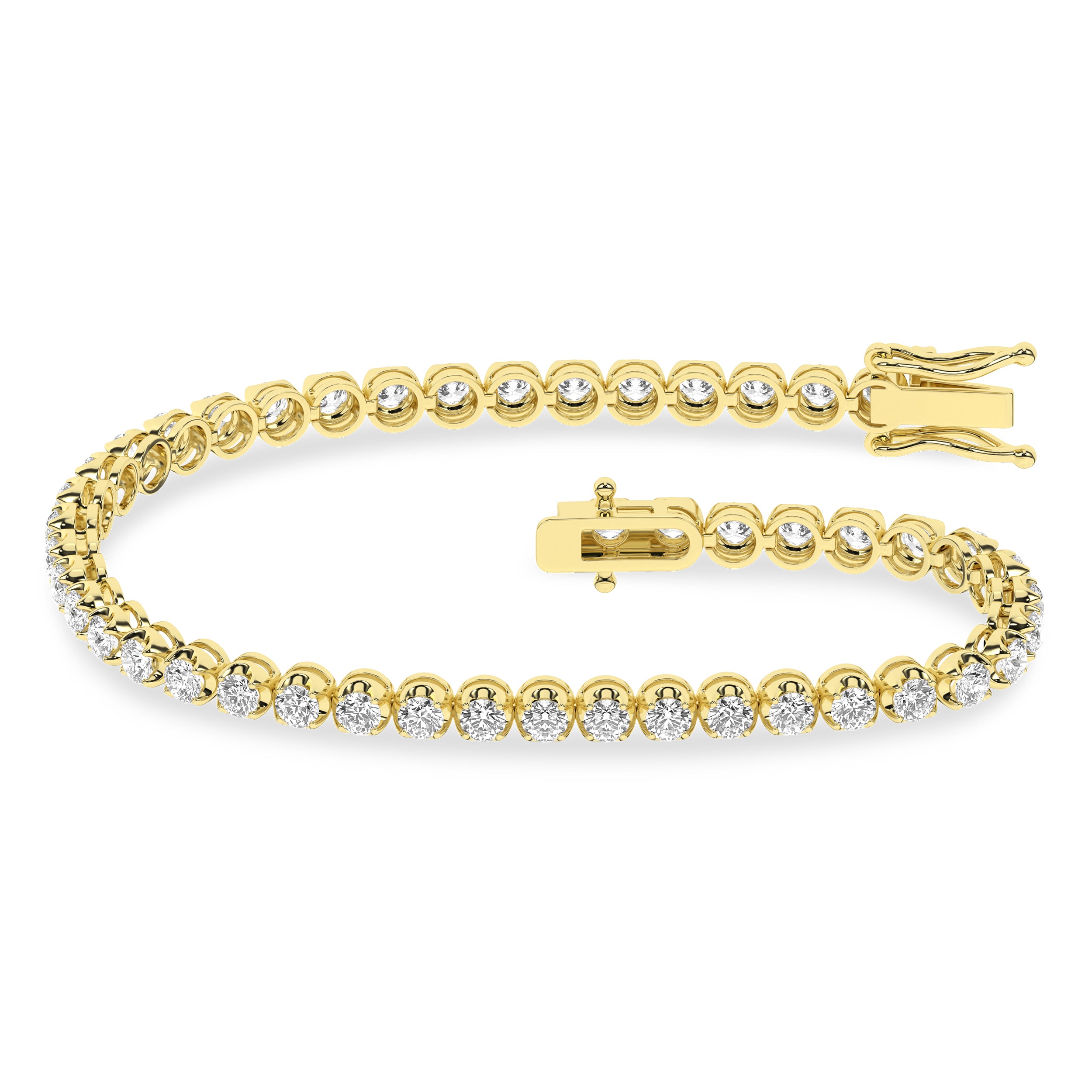 Crown Prong-Tennis Bracelet (Round)