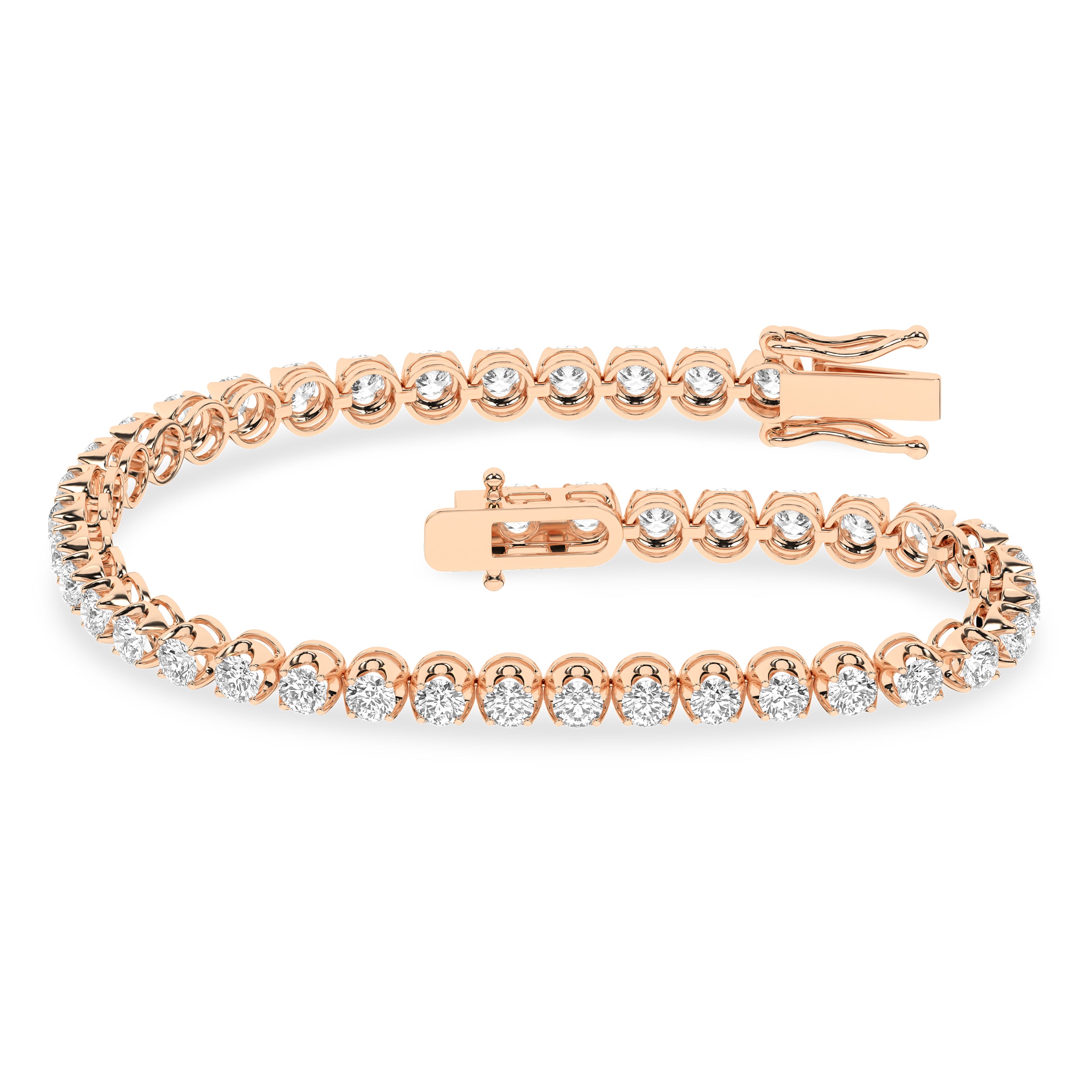 Crown Prong-Tennis Bracelet (Round)