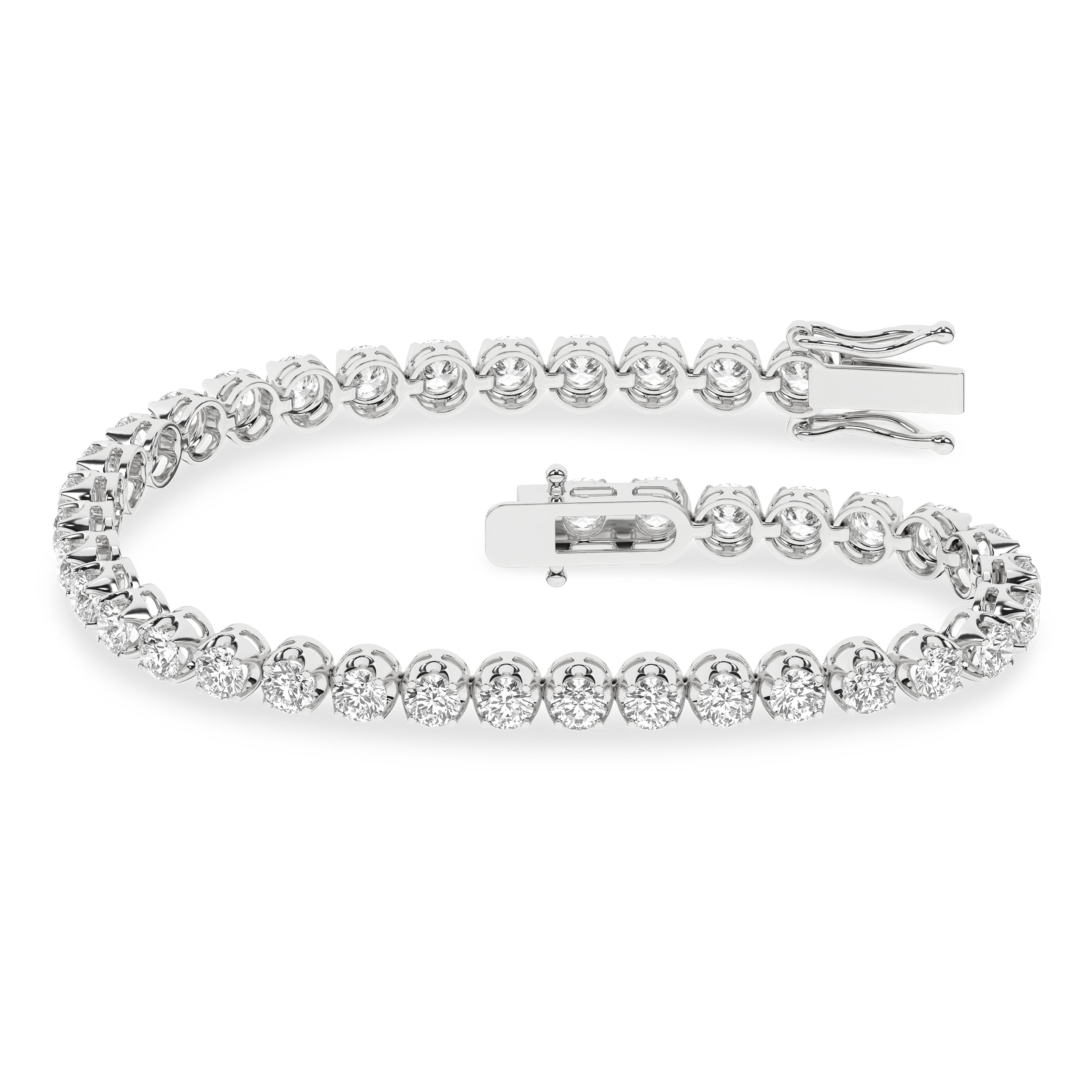 Crown Prong-Tennis Bracelet (Round)