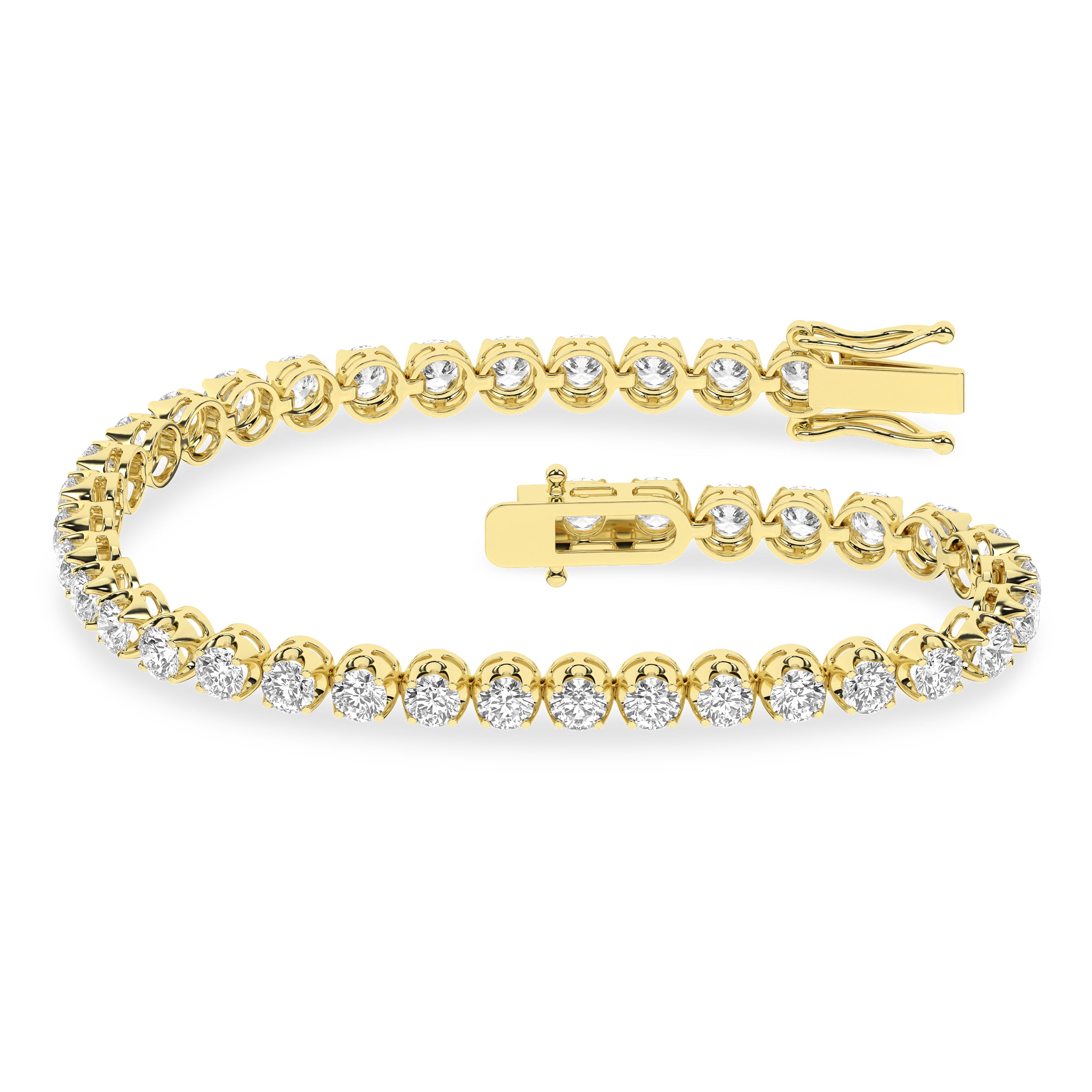 Crown Prong-Tennis Bracelet (Round)