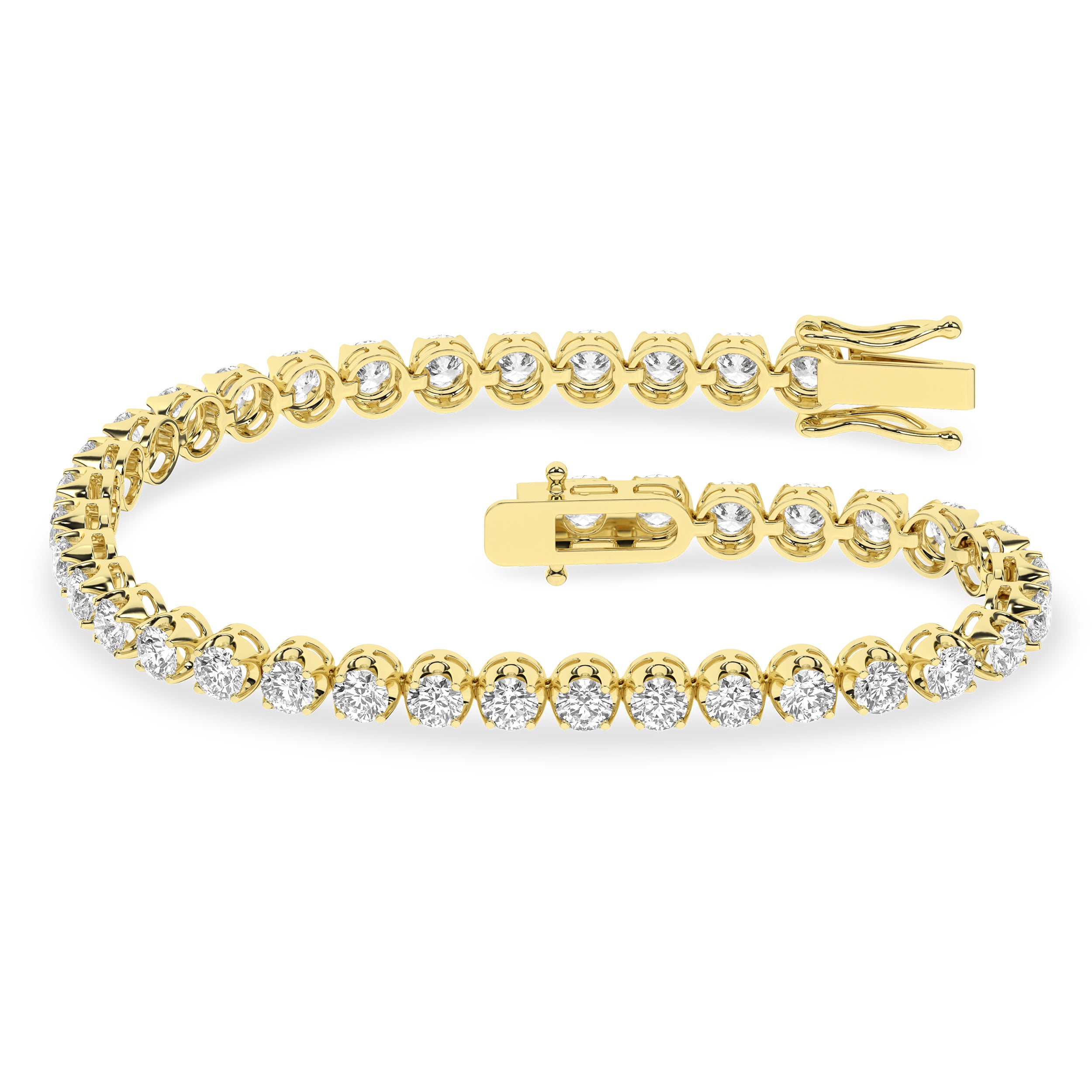 Crown Prong-Tennis Bracelet (Round)