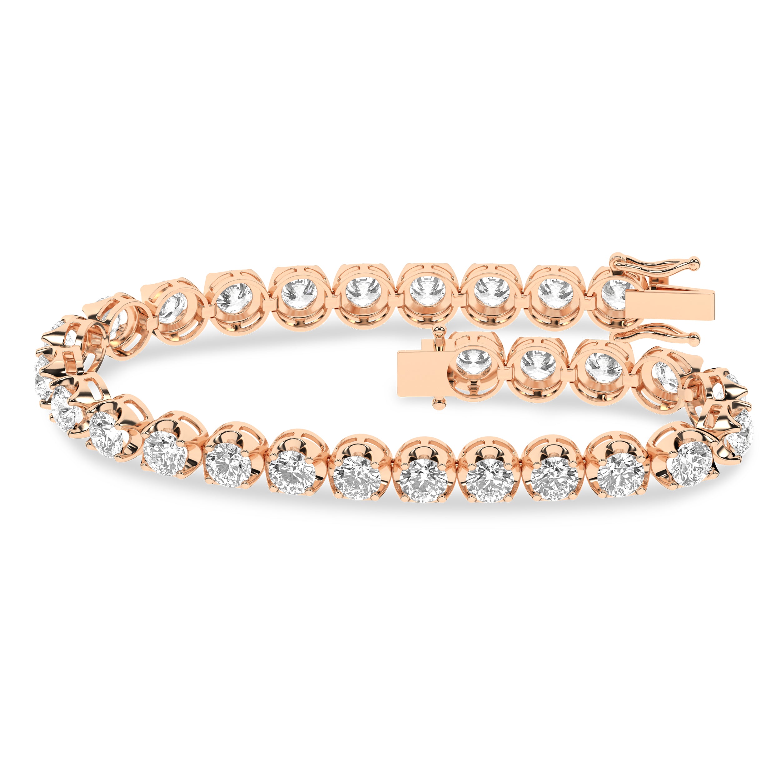 Crown Prong-Tennis Bracelet (Round)