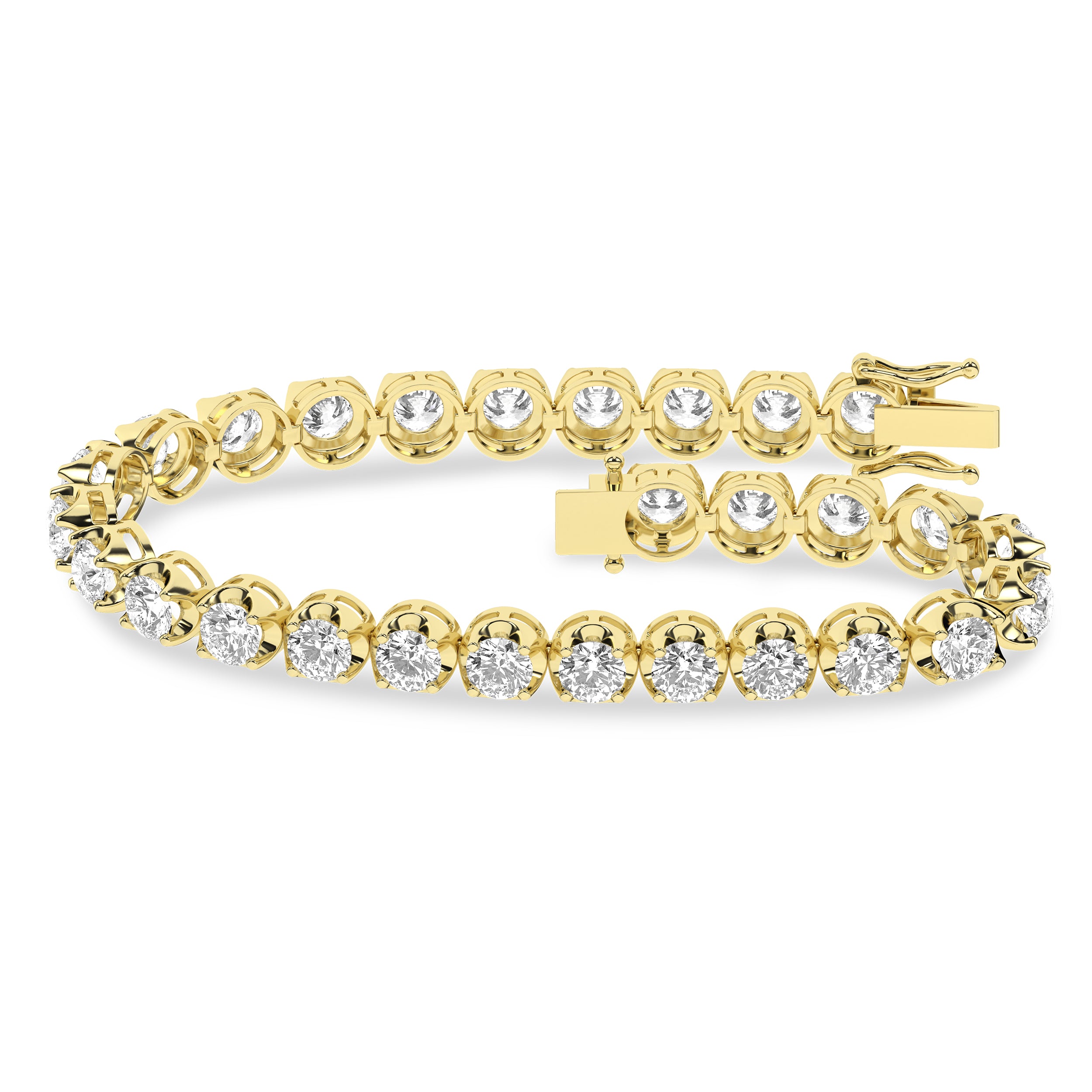 Crown Prong-Tennis Bracelet (Round)