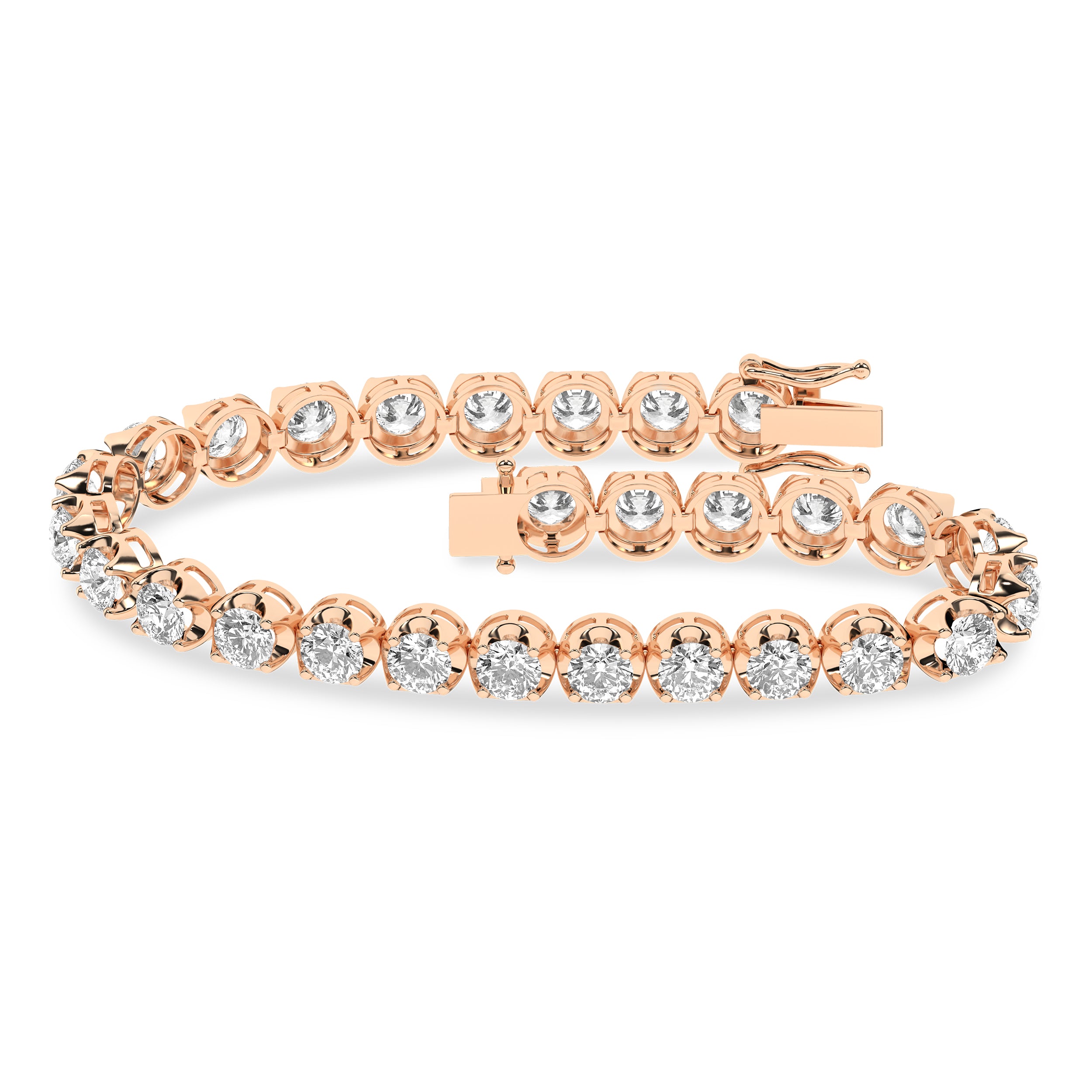 Crown Prong-Tennis Bracelet (Round)