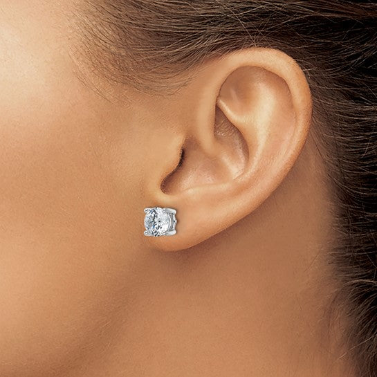 Lab Grown Round Diamond Solitaire Stud Earrings