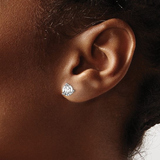 Lab Grown Round Diamond Solitaire Stud Earrings