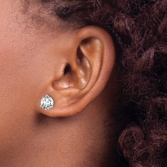 Lab Grown Round Diamond Solitaire Stud Earrings