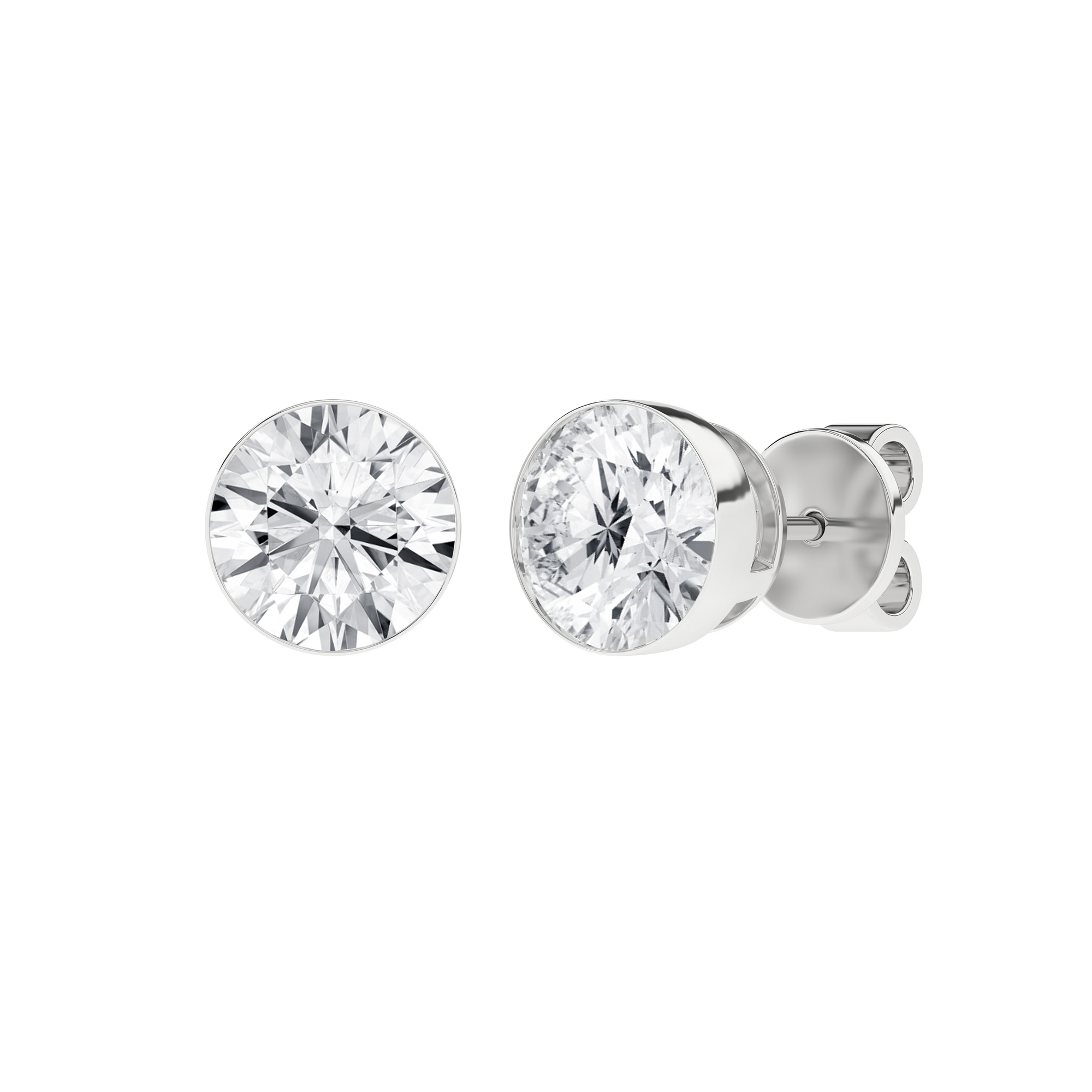 Seamless (TM) Solitaire Earrings (Round)