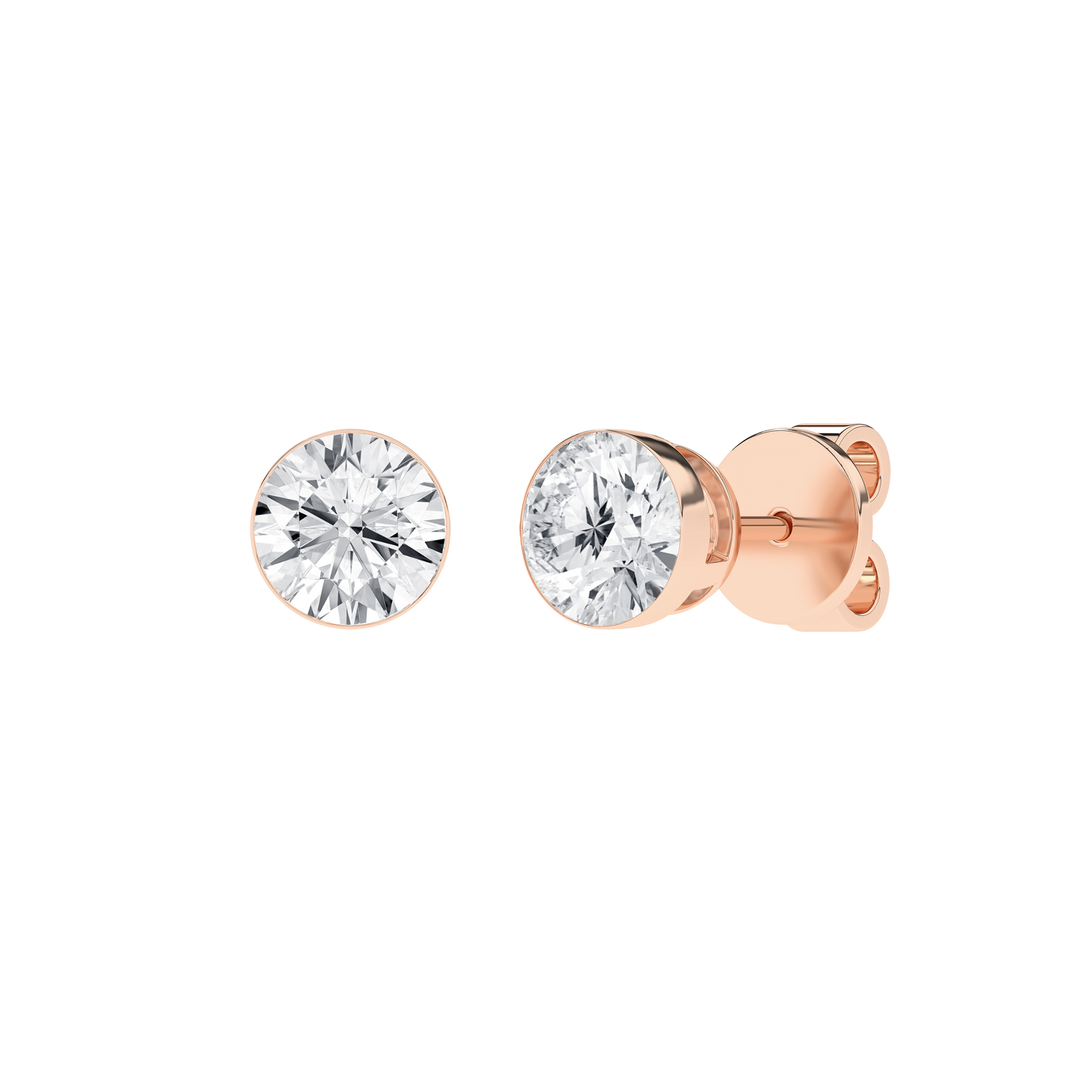 Seamless (TM) Solitaire Earrings (Round)