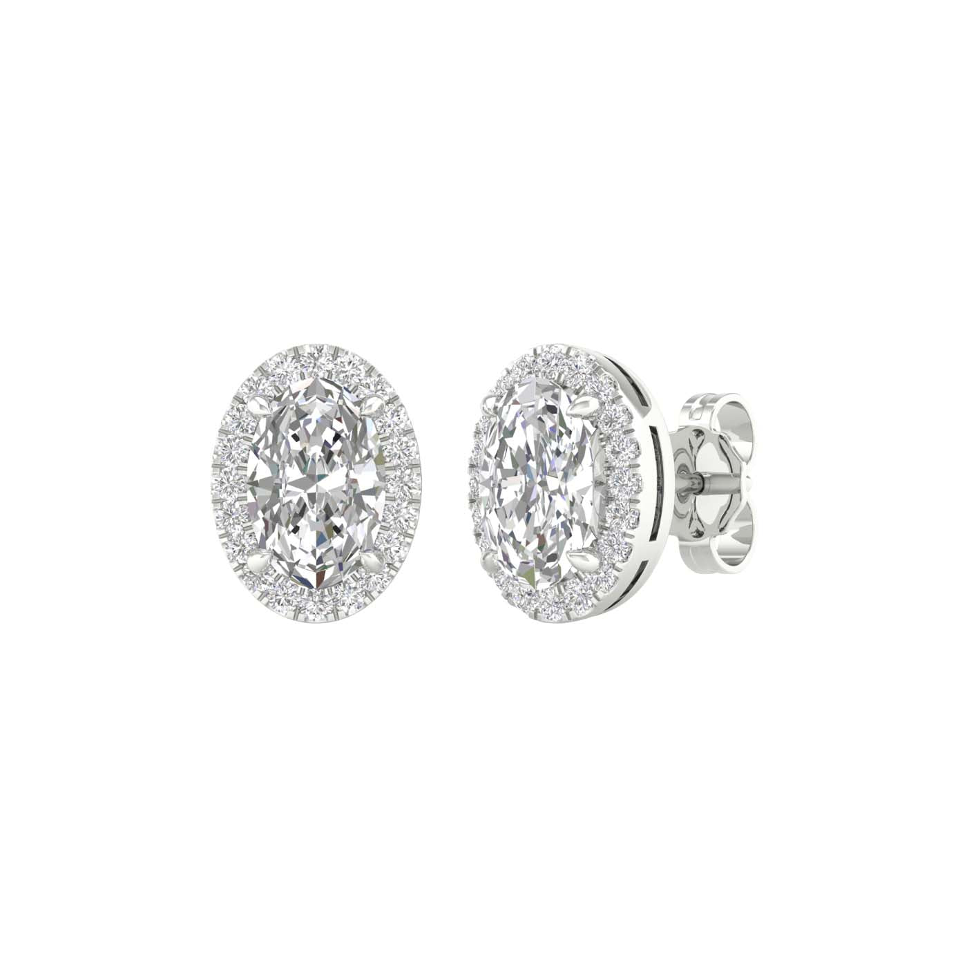 Halo Stud Earrings (Oval)