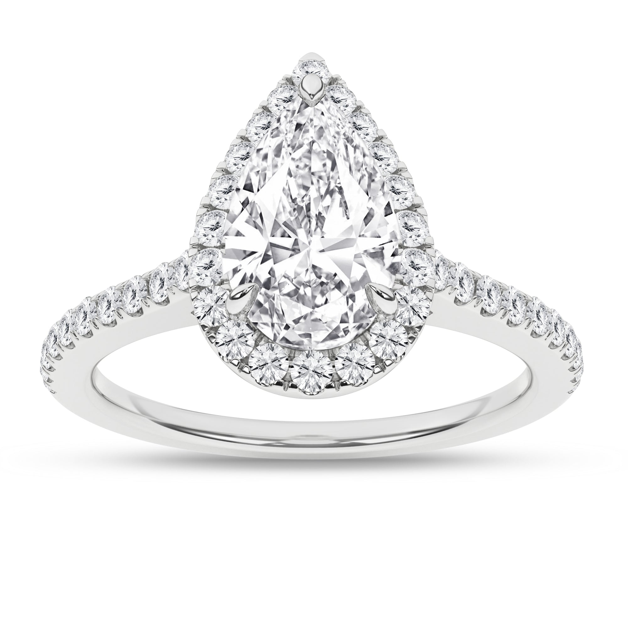 Halo Engagement Ring (Pear)