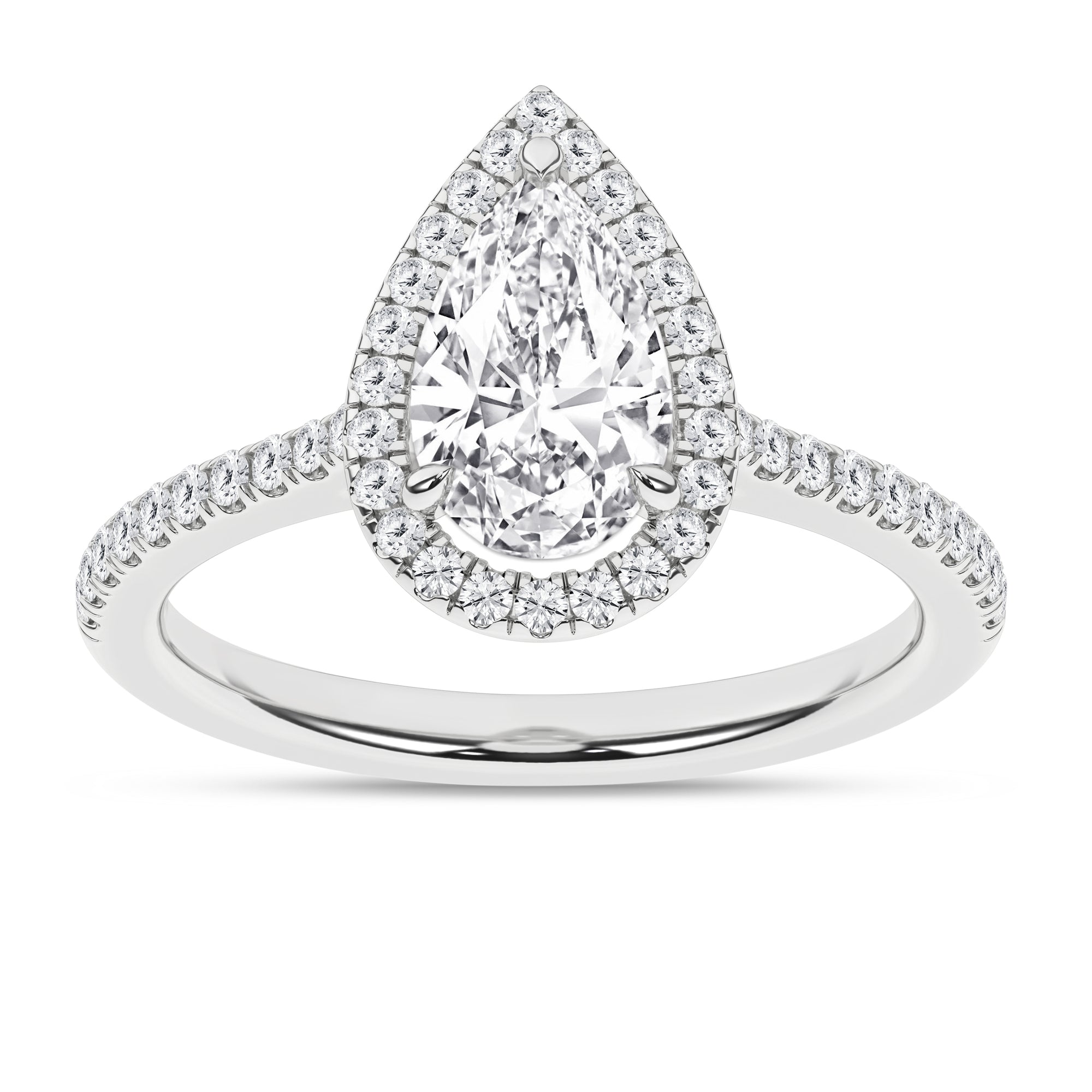 Halo Engagement Ring (Pear)