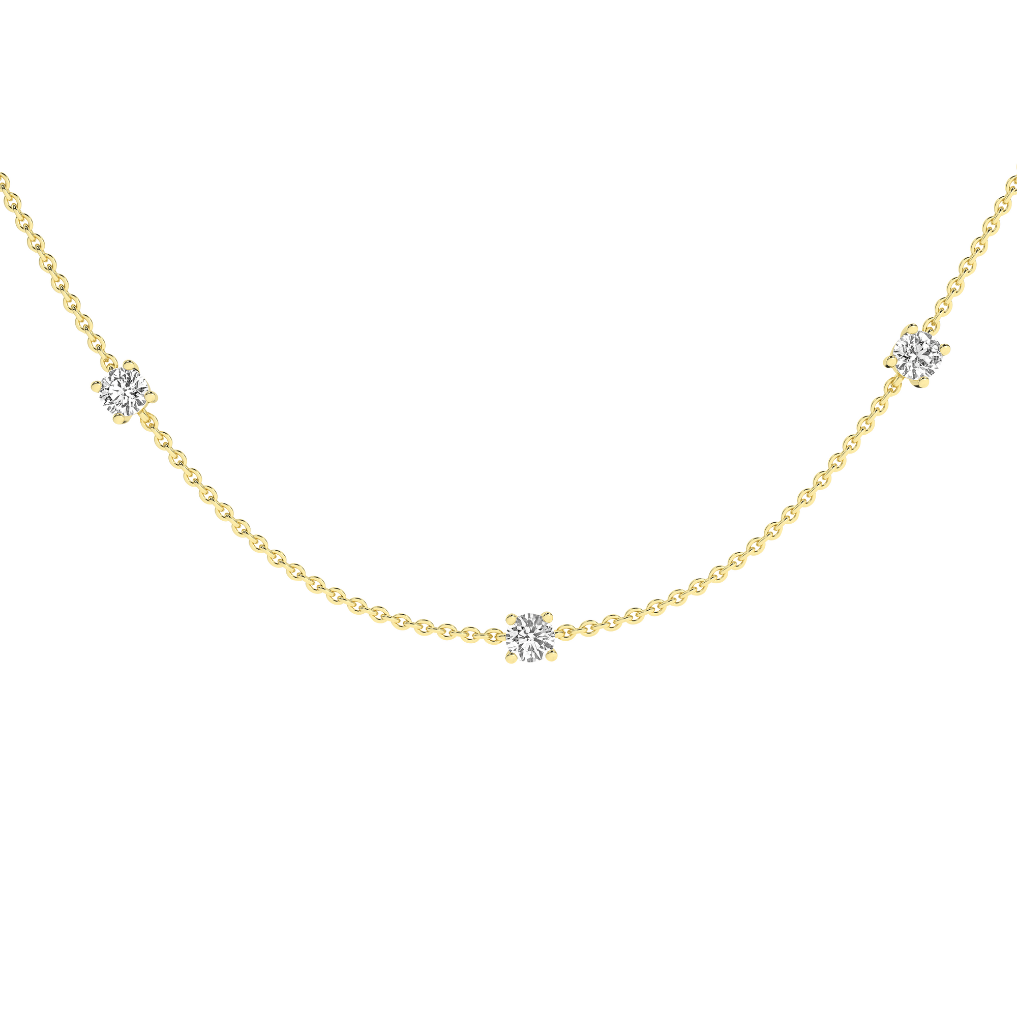 Diamond Station Necklace (Round)