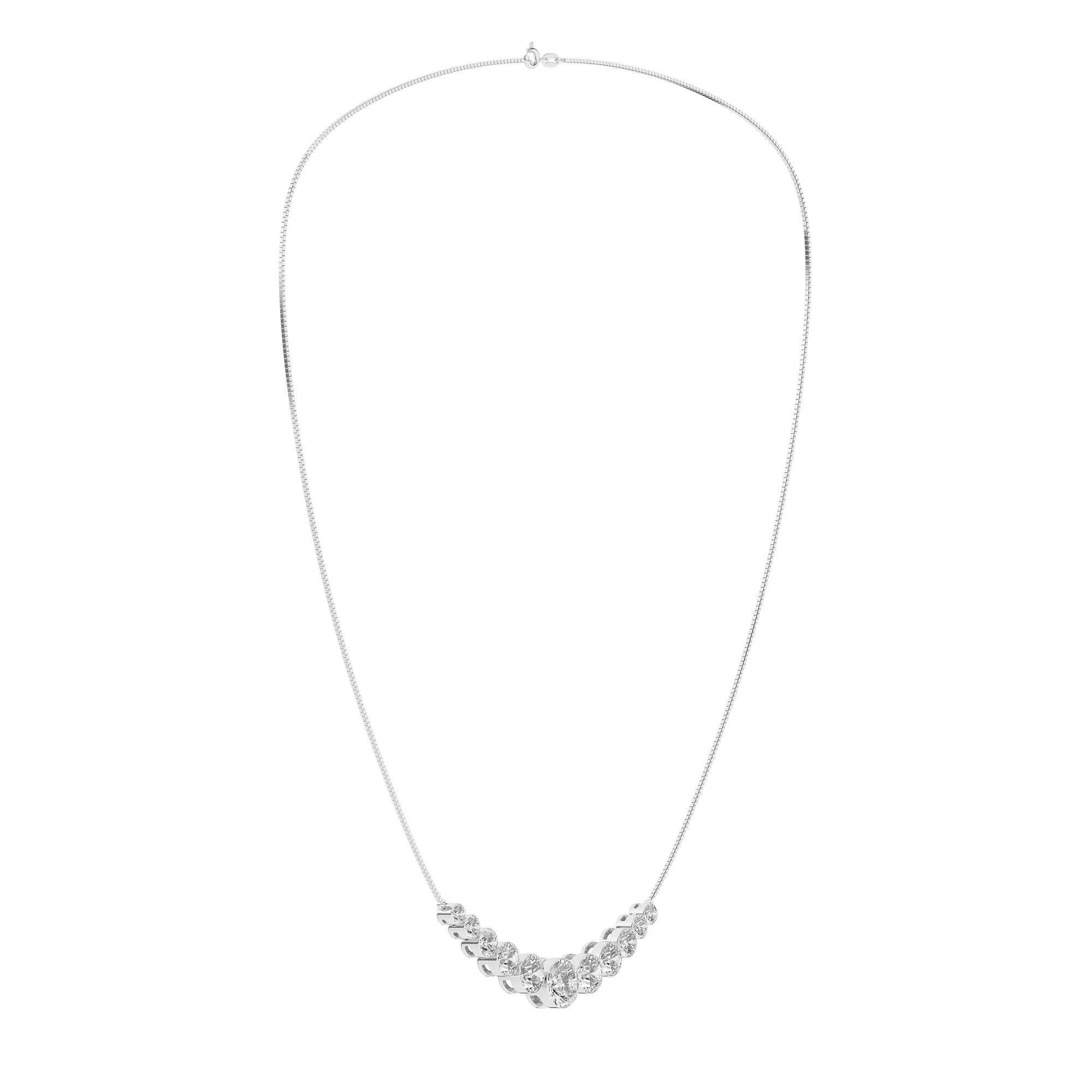 Seamless (TM) Graduated Diamond Necklace (Round)