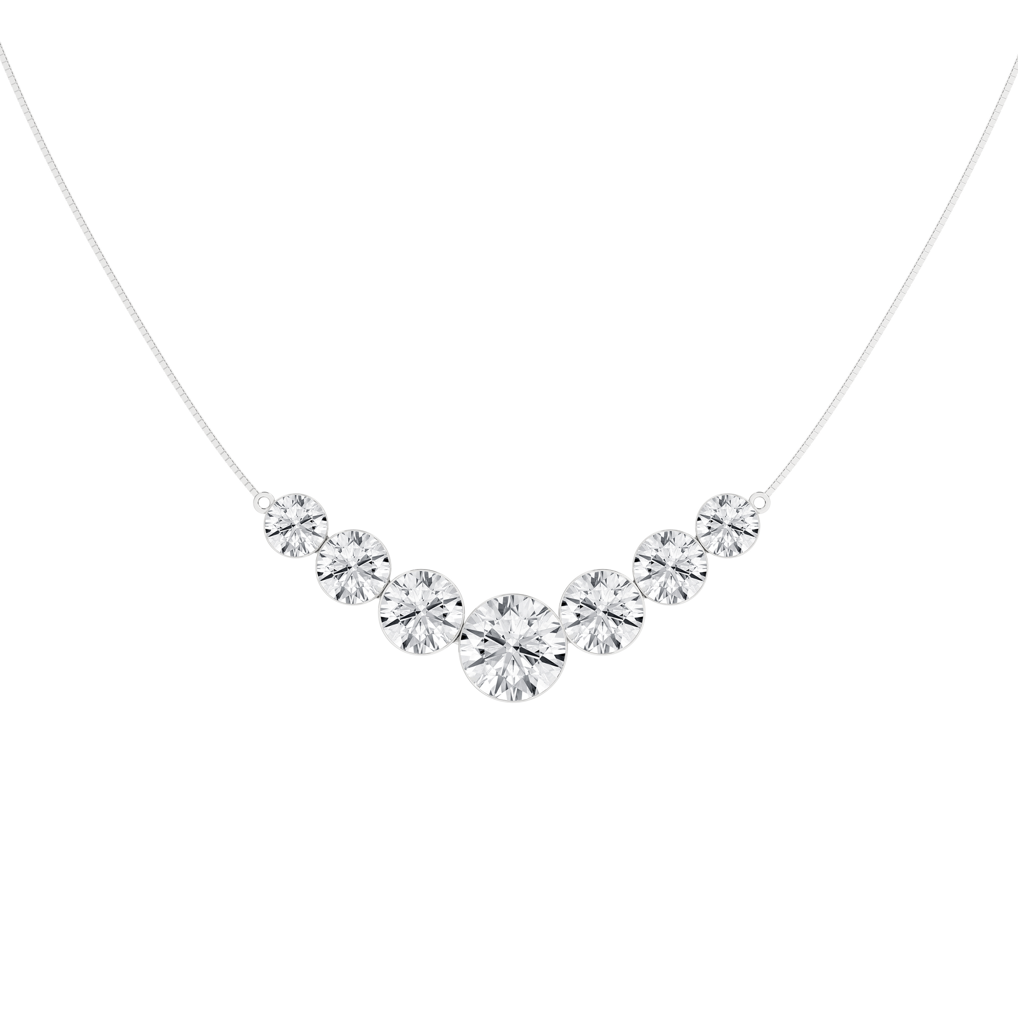 Seamless (TM) 7-Stone Graduated Diamond Necklace (Round)