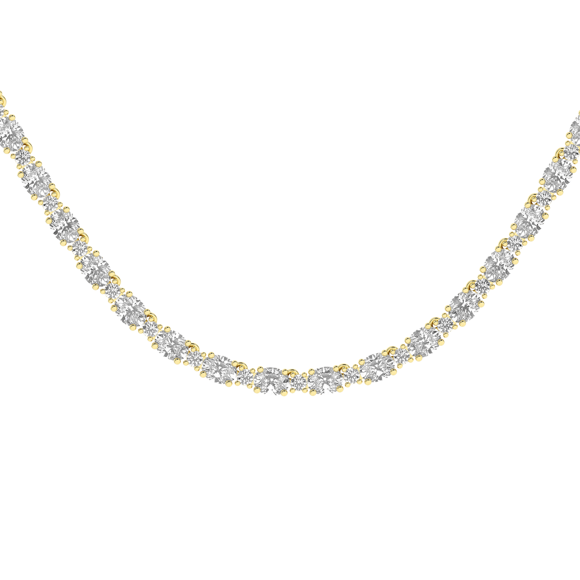 Multi-Shape Diamond Necklace (Oval, Round)