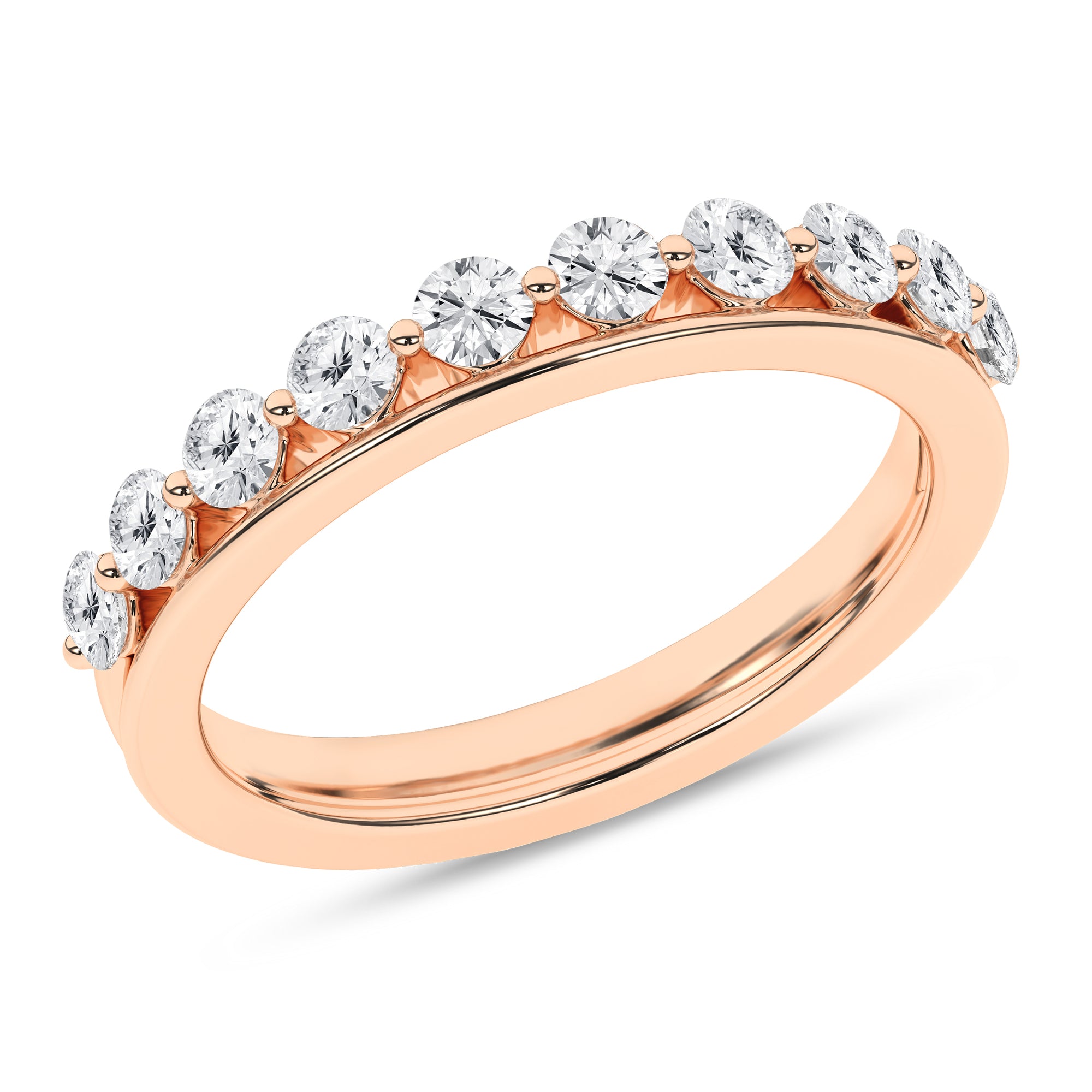 Single Shared-Prong Wedding Band (Round)