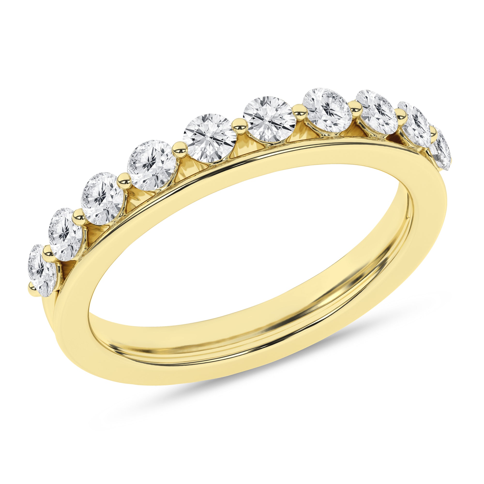 Single Shared-Prong Wedding Band (Round)