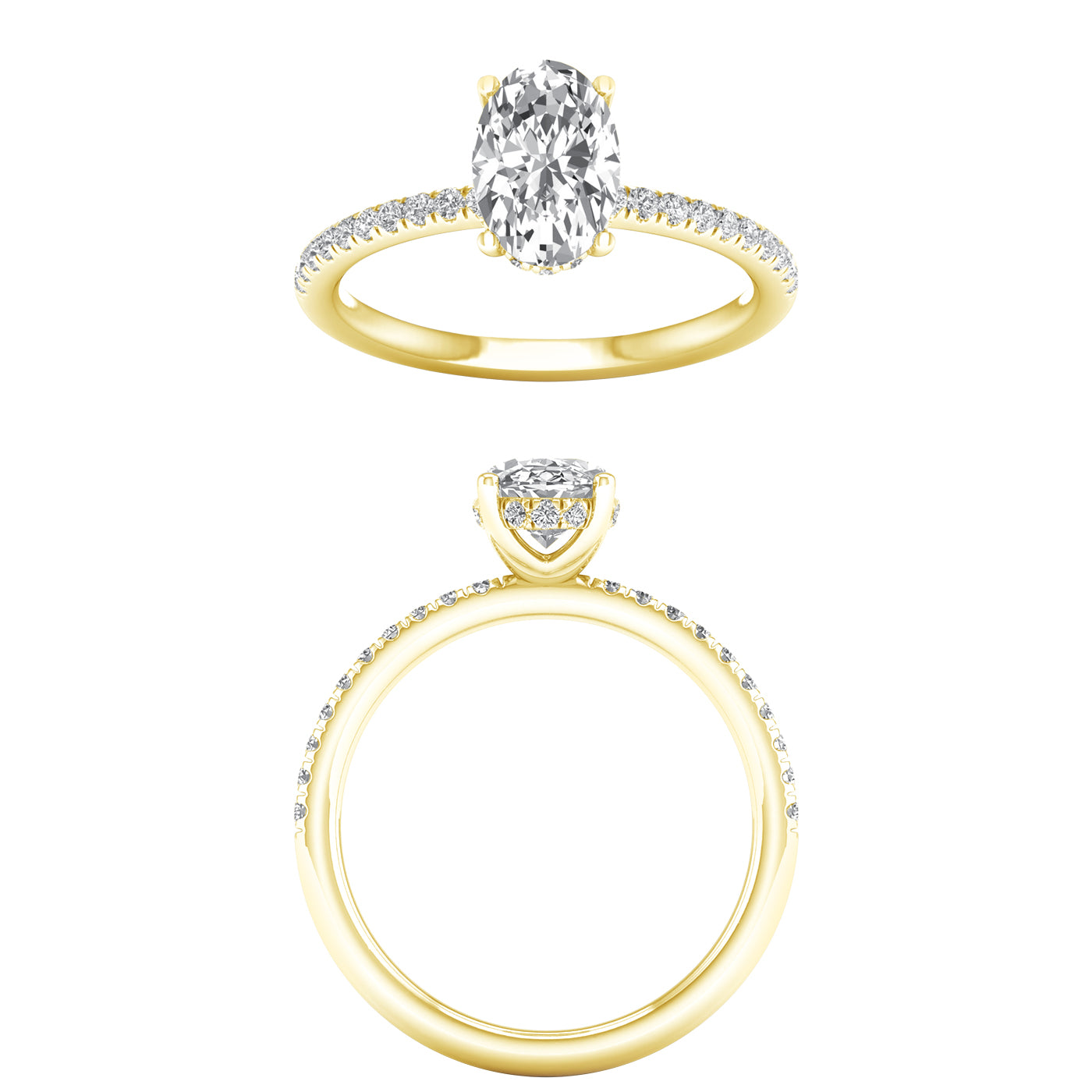 Hidden Halo Engagement Ring (Oval)