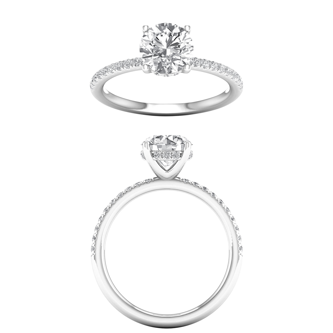 Hidden Halo Engagement Ring (Round)