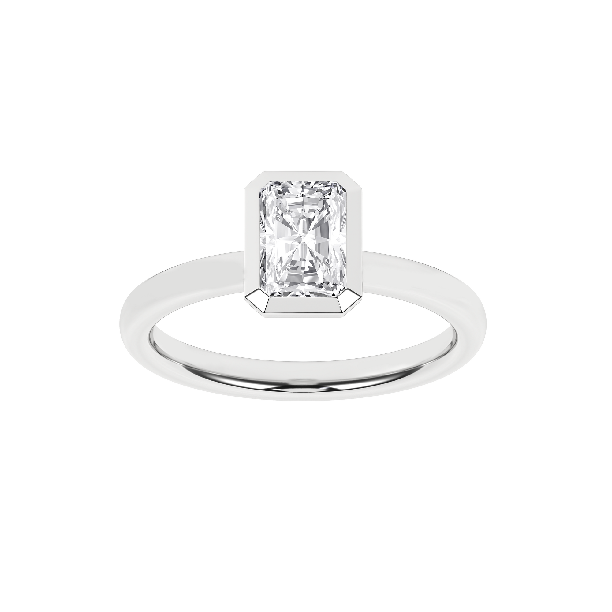 Bezel-Set Solitaire Ring (Radiant)