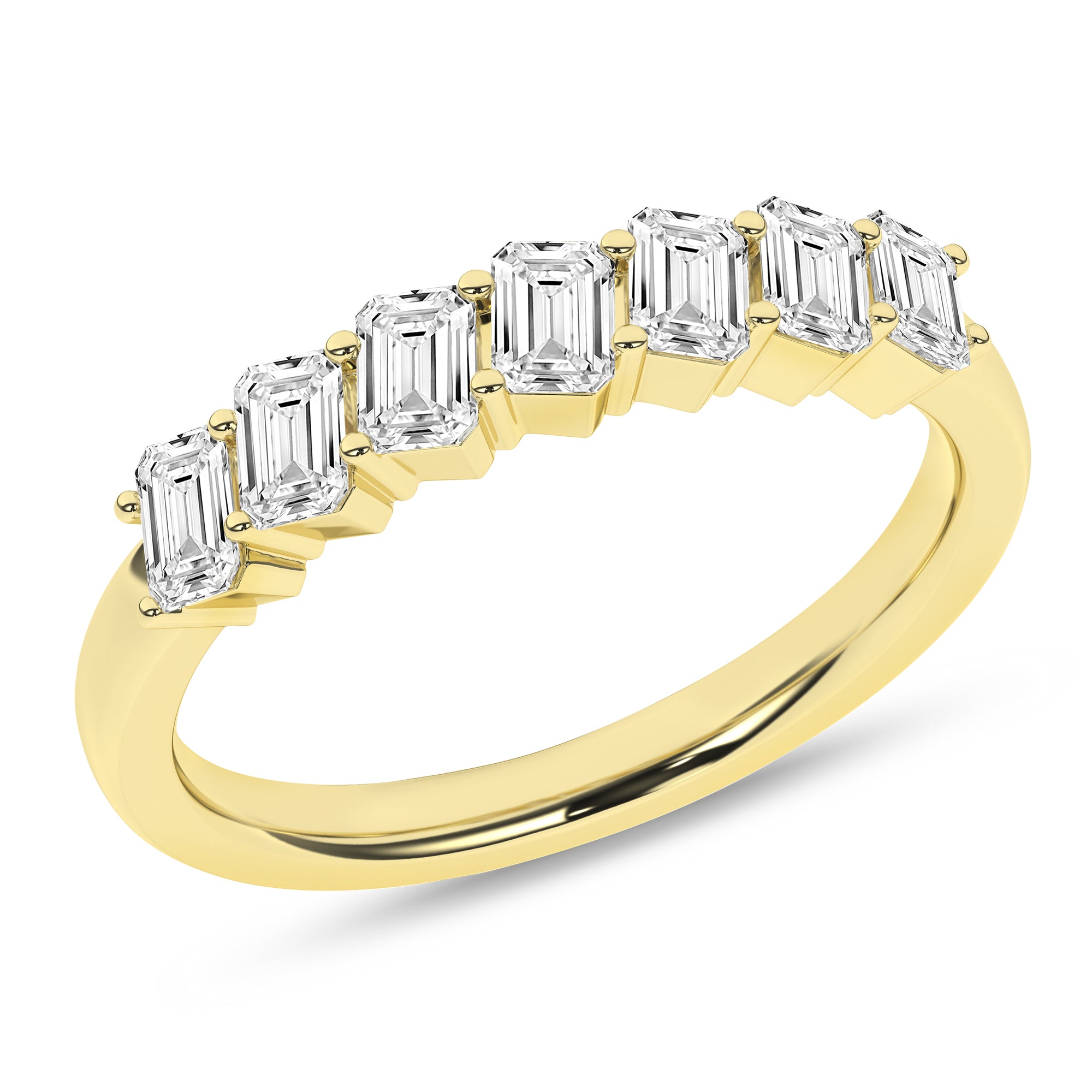 Angled 7 - Stone Band (Emerald) - Oz's Jewelers by The Hickory Jewelry Company