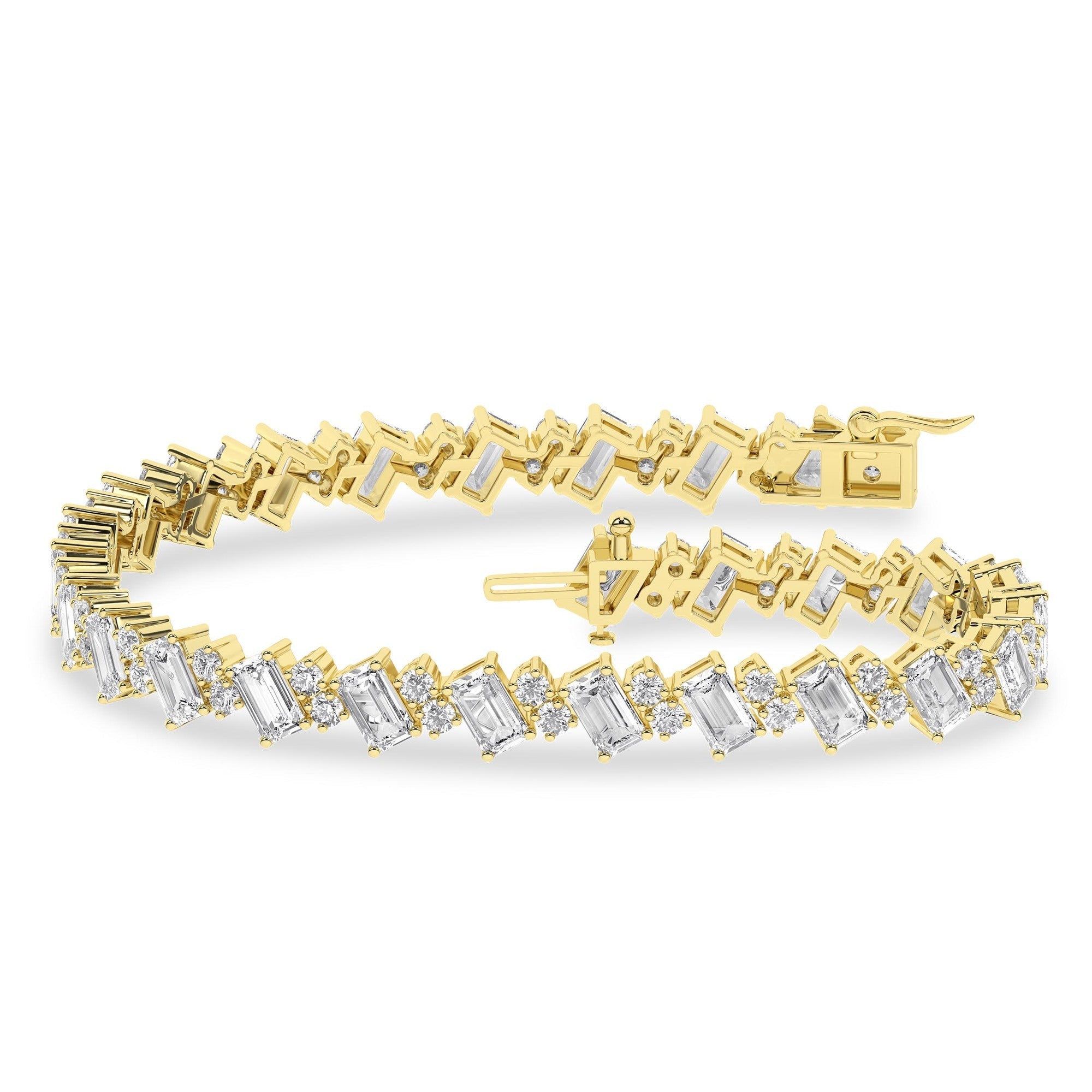 Angled Tennis Bracelet (Emerald/Round) - Oz's Jewelers by The Hickory Jewelry Company