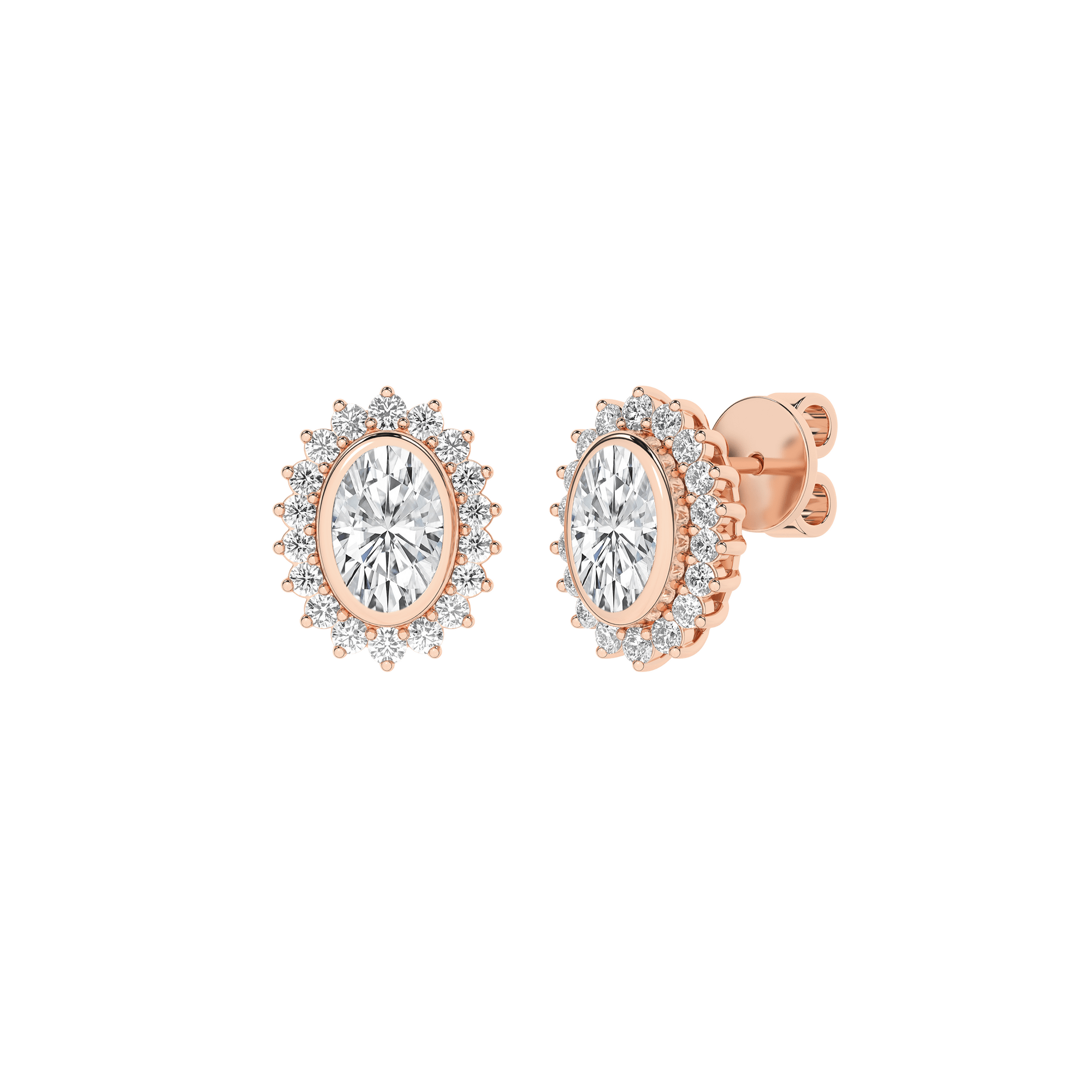 Bezel - Set Cluster Earrings (Oval) - Oz's Jewelers by The Hickory Jewelry Company