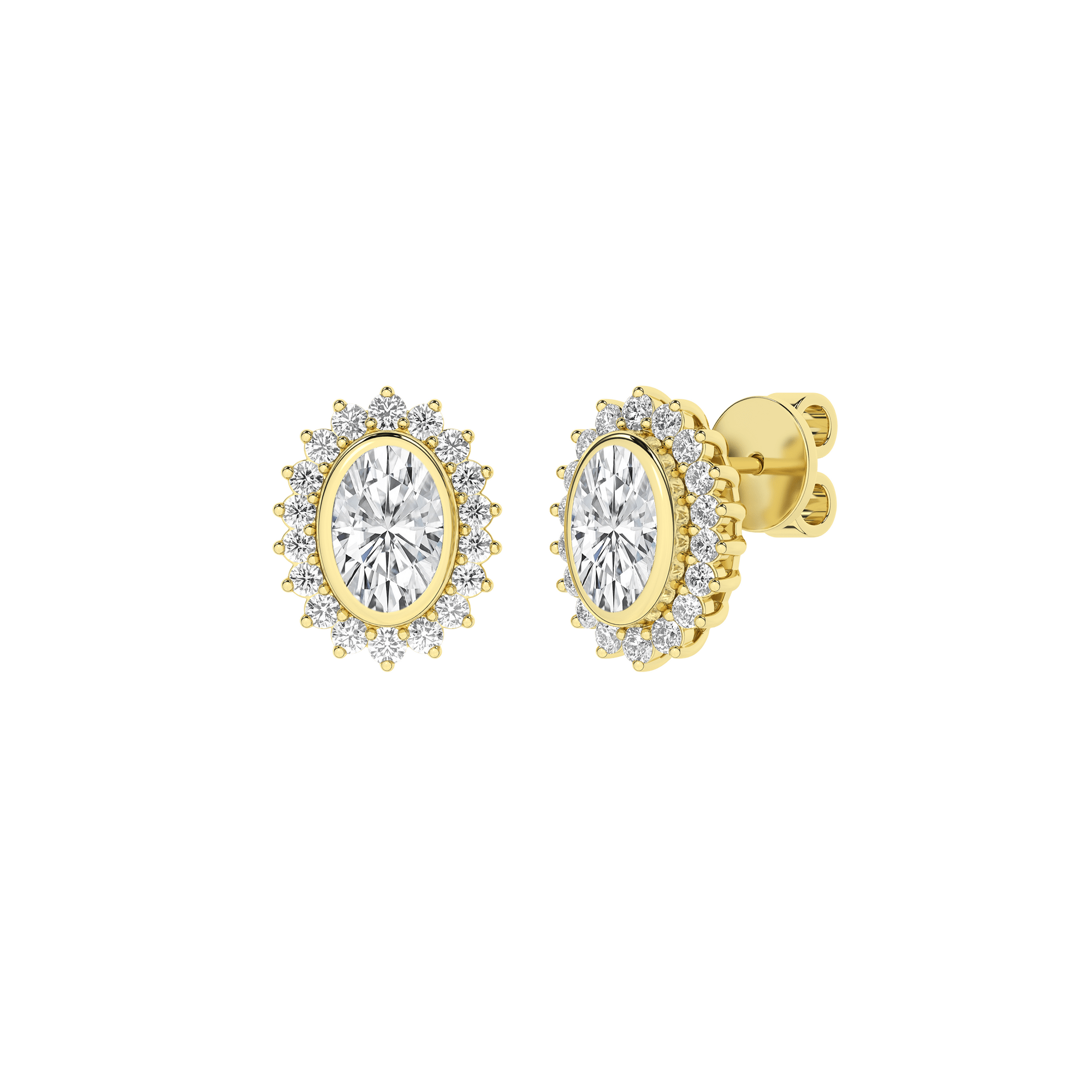 Bezel - Set Cluster Earrings (Oval) - Oz's Jewelers by The Hickory Jewelry Company