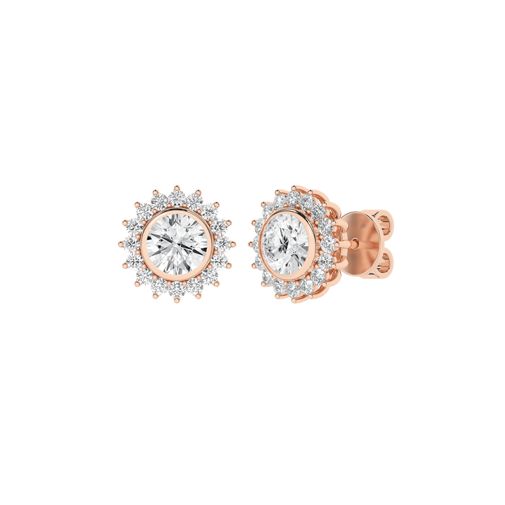 Bezel - Set Cluster Earrings (Round) - Oz's Jewelers by The Hickory Jewelry Company