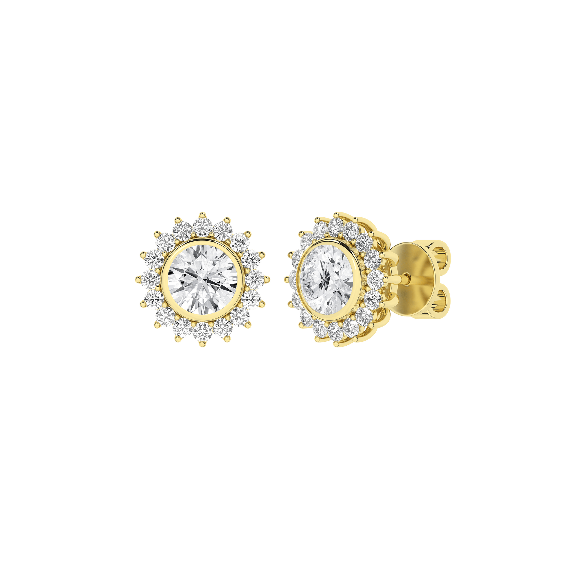 Bezel - Set Cluster Earrings (Round) - Oz's Jewelers by The Hickory Jewelry Company