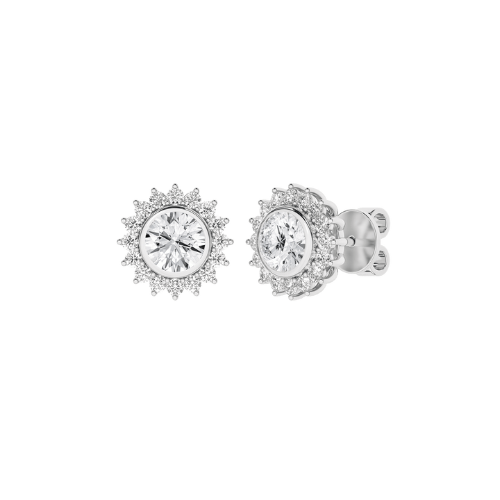 Bezel - Set Cluster Earrings (Round) - Oz's Jewelers by The Hickory Jewelry Company