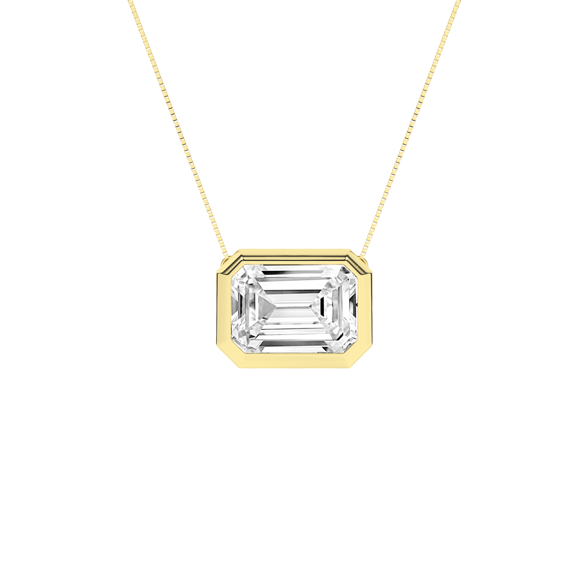 Bezel - Set Solitaire Pendant (Emerald) - Oz's Jewelers by The Hickory Jewelry Company