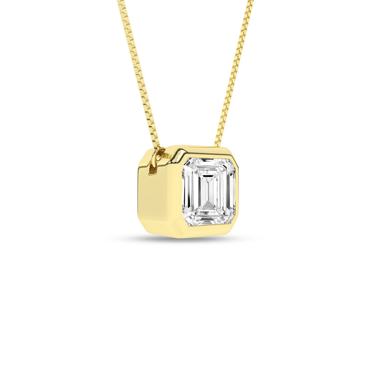 Bezel - Set Solitaire Pendant (Emerald) - Oz's Jewelers by The Hickory Jewelry Company