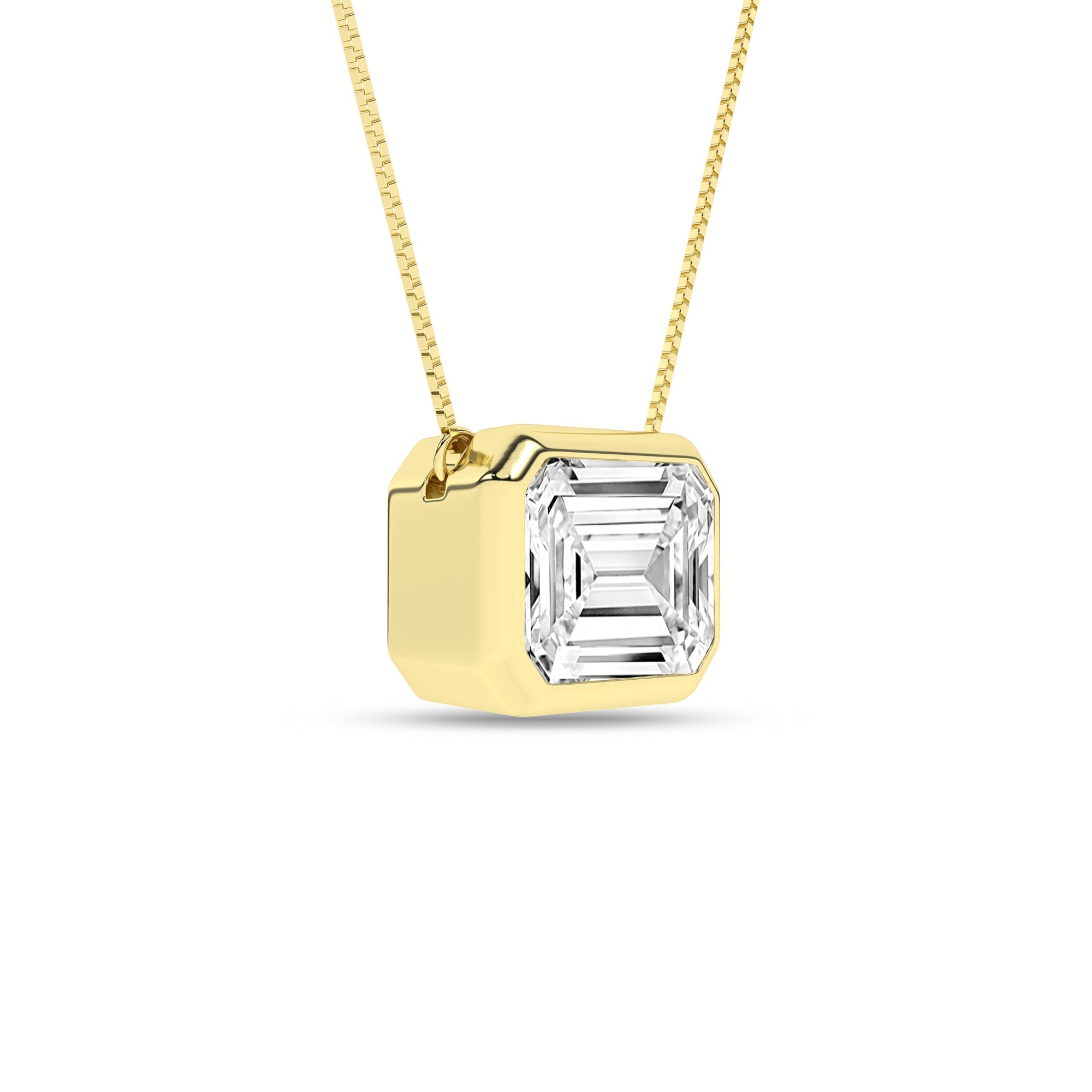 Bezel - Set Solitaire Pendant (Emerald) - Oz's Jewelers by The Hickory Jewelry Company