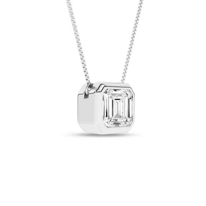 Bezel - Set Solitaire Pendant (Emerald) - Oz's Jewelers by The Hickory Jewelry Company