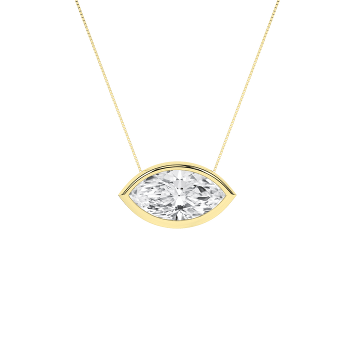 Bezel - Set Solitaire Pendant (Marquise) - Oz's Jewelers by The Hickory Jewelry Company