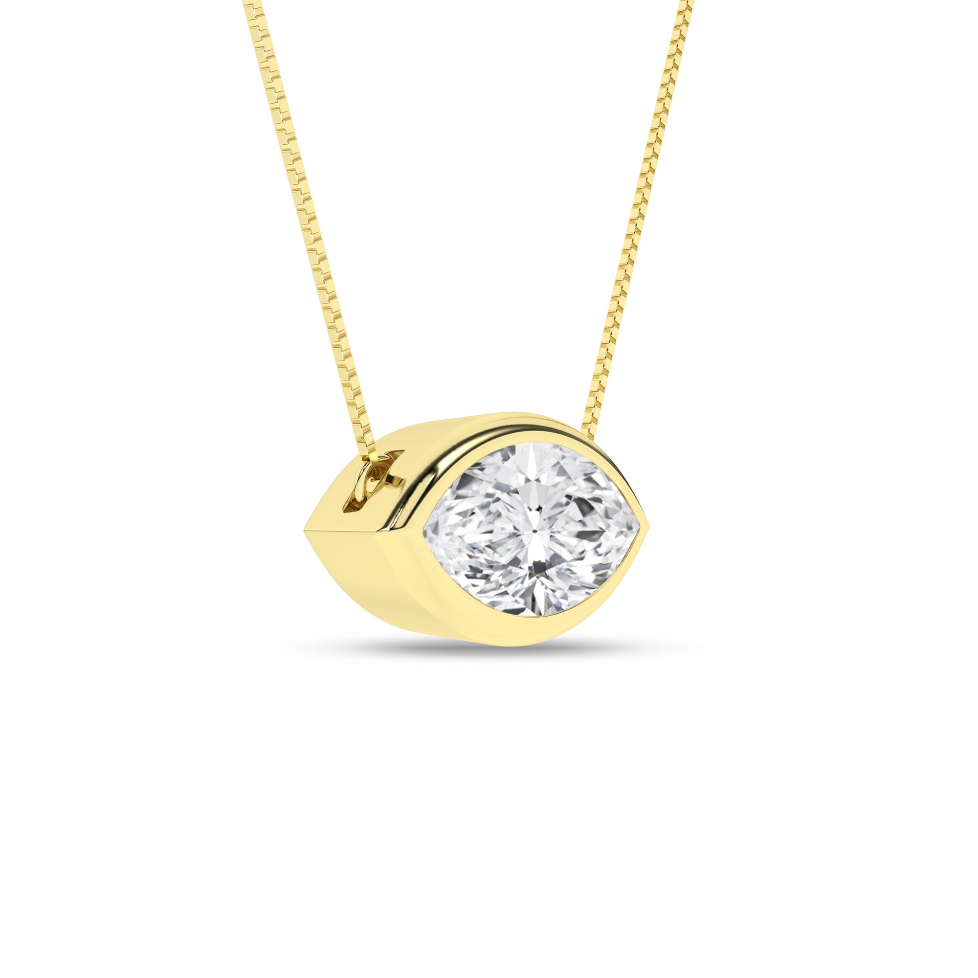 Bezel - Set Solitaire Pendant (Marquise) - Oz's Jewelers by The Hickory Jewelry Company