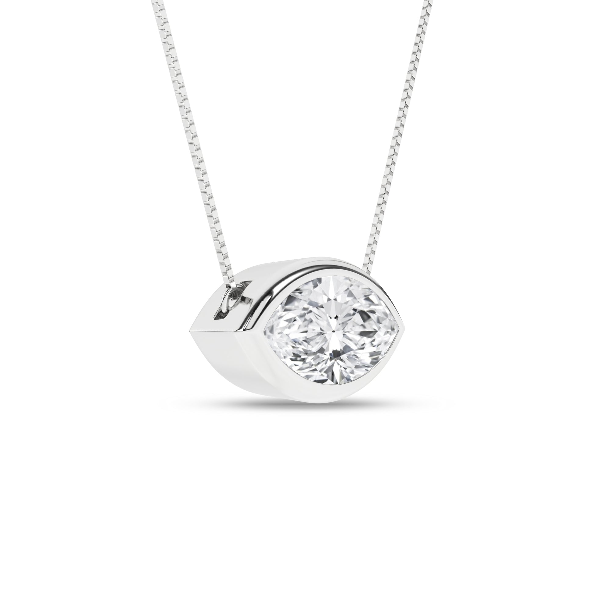 Bezel - Set Solitaire Pendant (Marquise) - Oz's Jewelers by The Hickory Jewelry Company