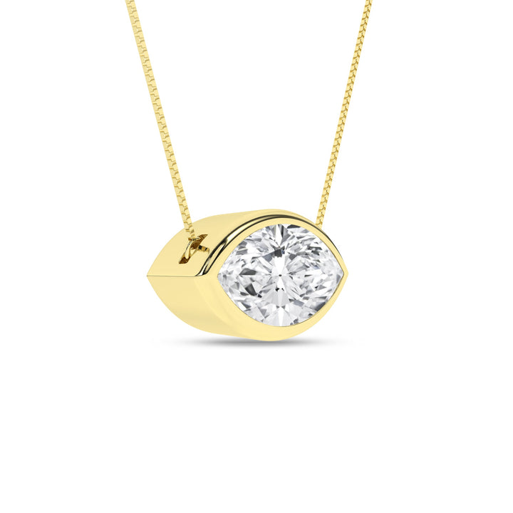 Bezel - Set Solitaire Pendant (Marquise) - Oz's Jewelers by The Hickory Jewelry Company